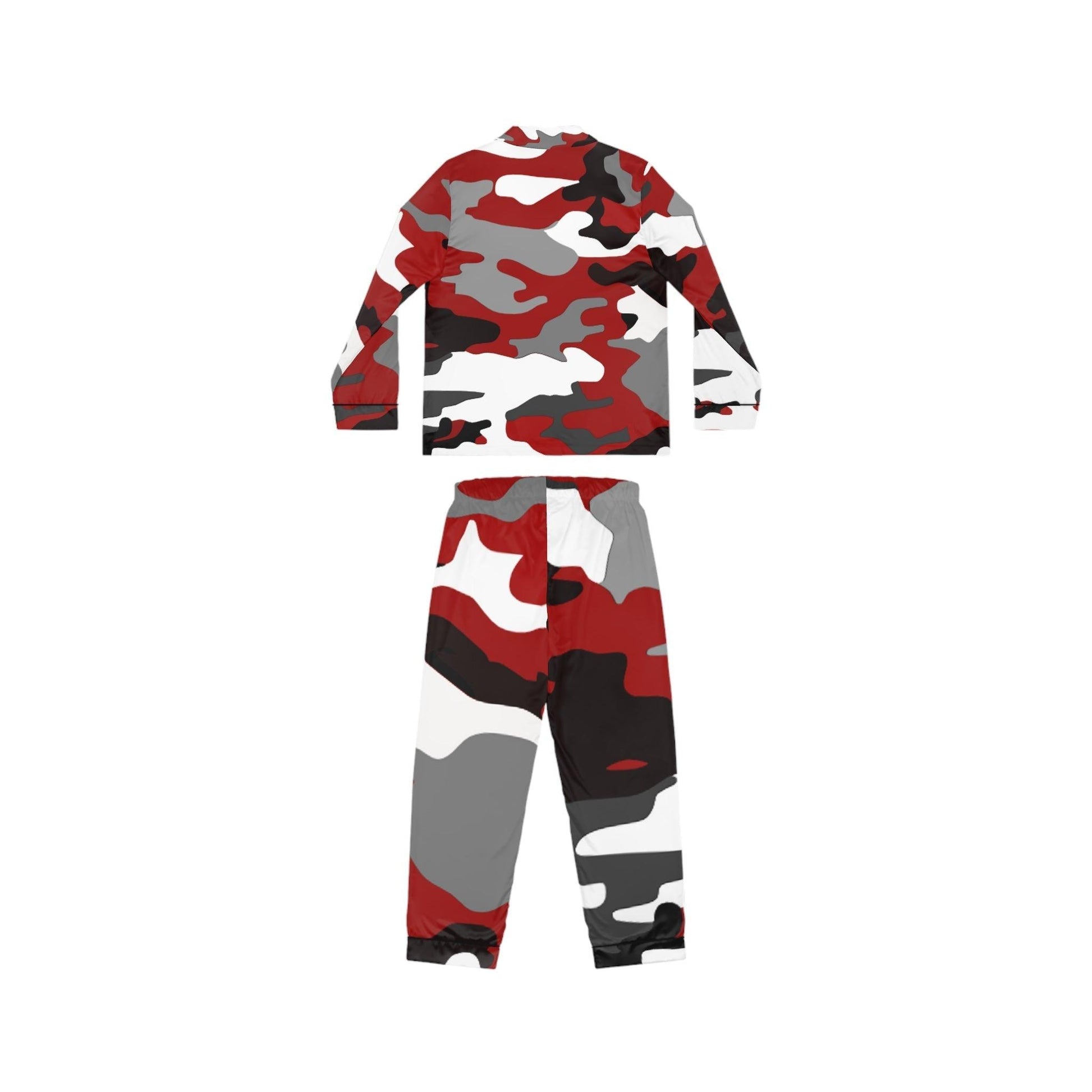 RED BLACK GREY White Camouflage Women's Satin Pajamas - Lizard Vigilante