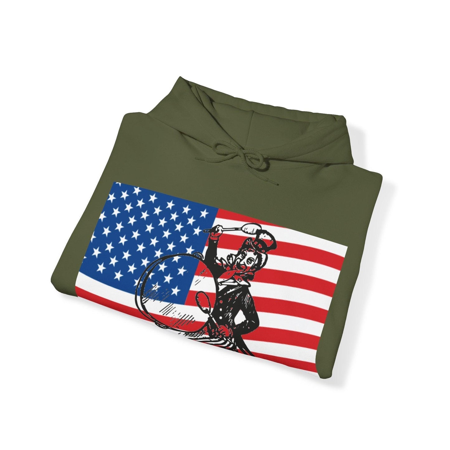 Uncle Sam Drummer American Flag Unisex Heavy Blend™ Hooded Sweatshirt - Lizard Vigilante