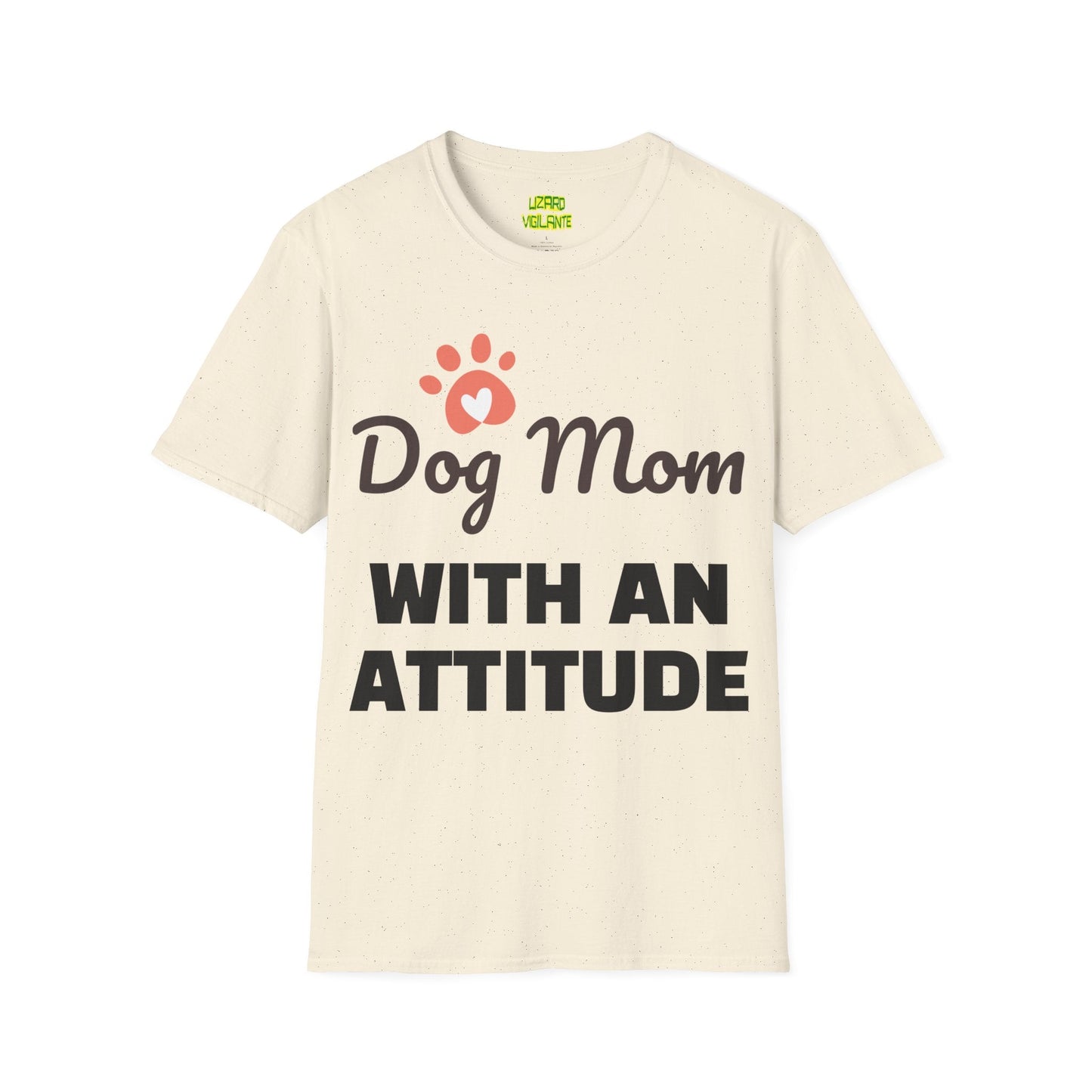 Dog Mom WITH AN ATTITUDE Unisex Softstyle T-Shirt - Lizard Vigilante