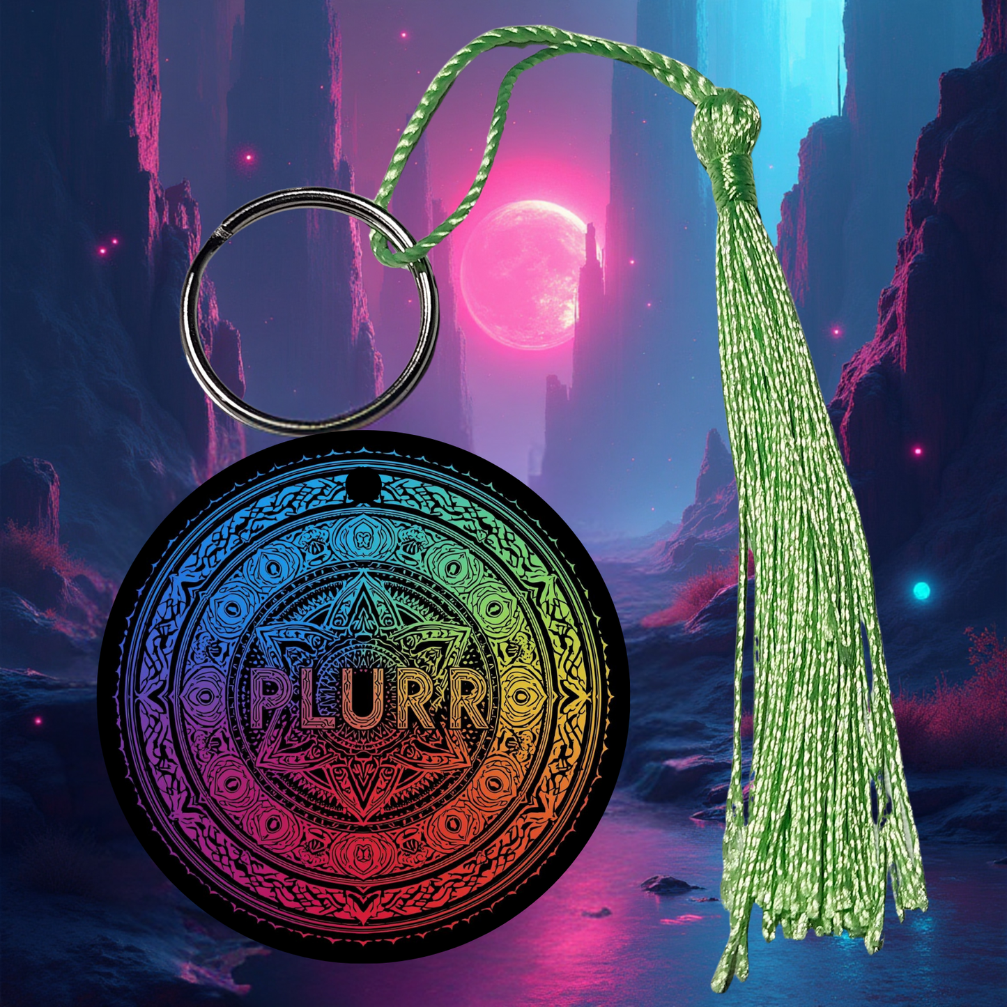 PLURR Aluminum Keychain for Raves and Festivals