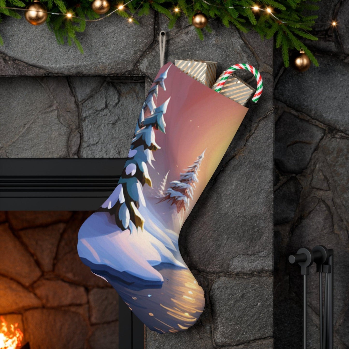 Christmas Trees Santa Stocking - Lizard Vigilante