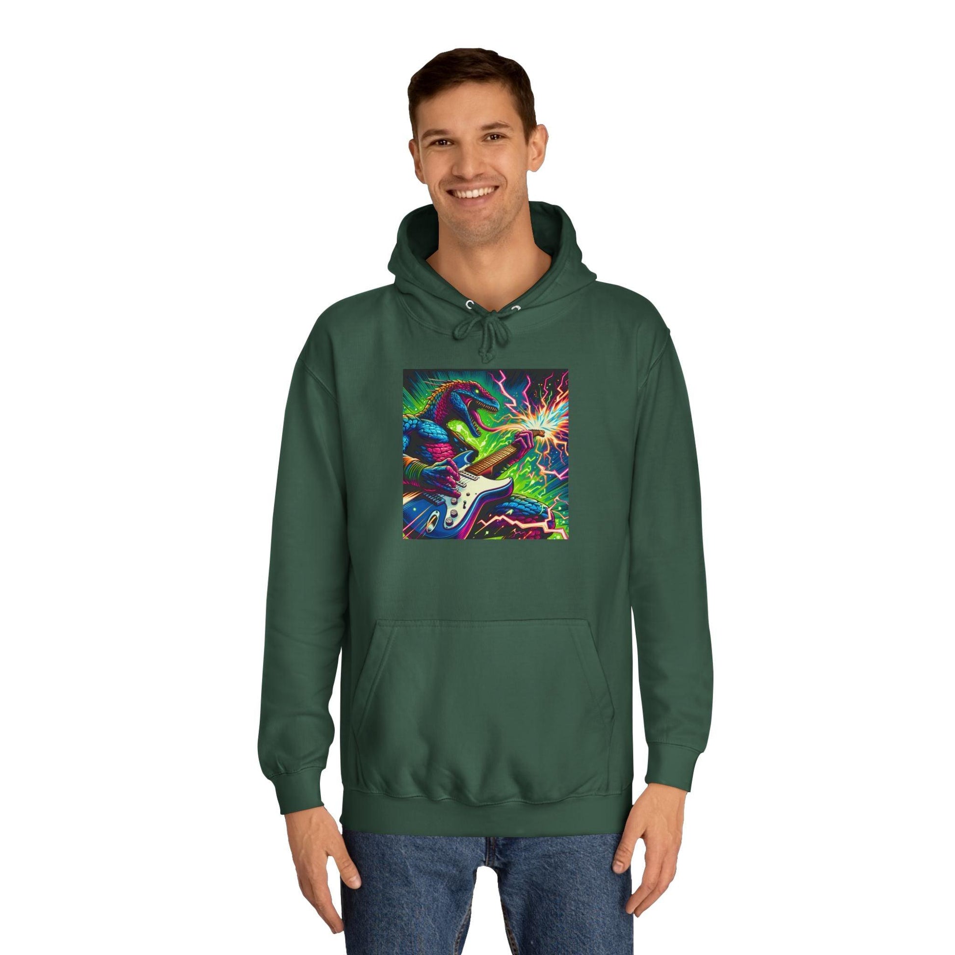 Lizard RockStar Unisex College Hoodie - Premium Hoodie from Printify - Just $54.16! Shop now at Lizard Vigilante