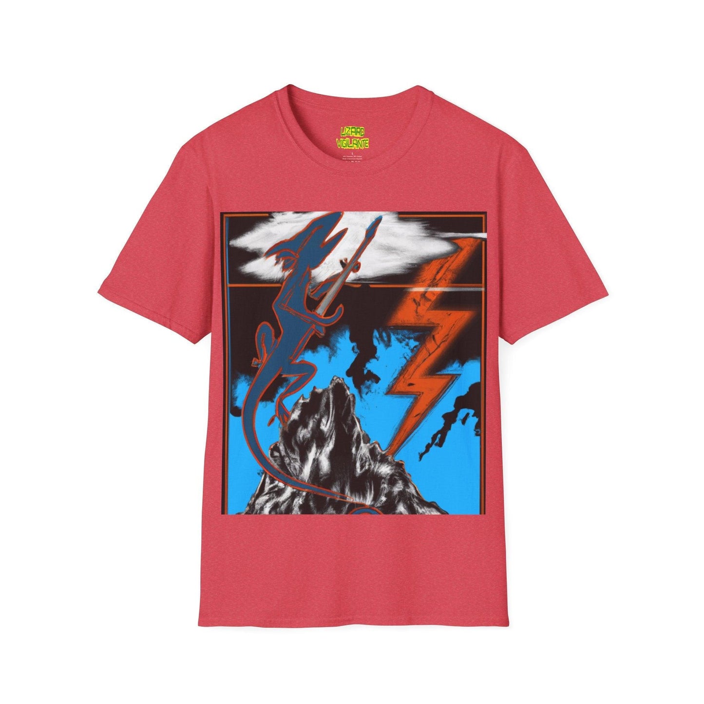 Lizard Vigilante on the Mountain Unisex Softstyle T-Shirt - Lizard Vigilante