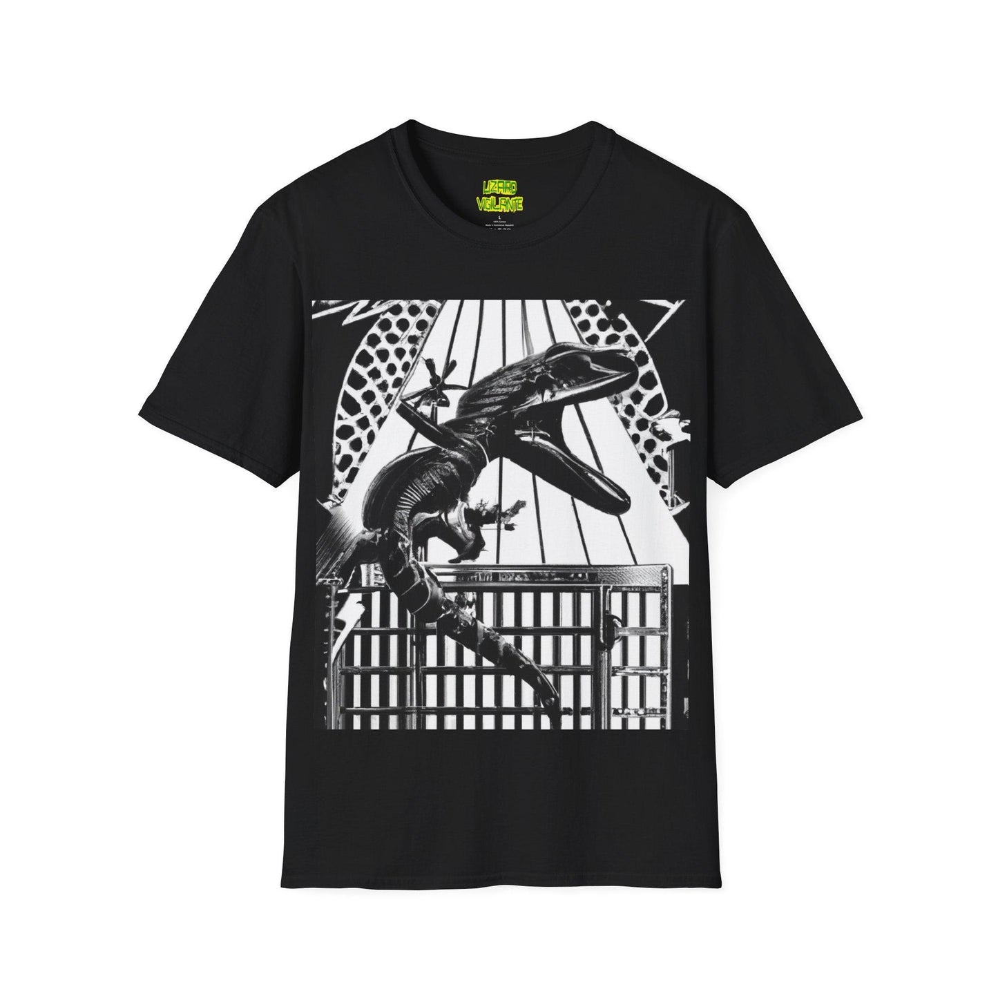 Lizard Vigilante Escapes Unisex Softstyle T-Shirt - Lizard Vigilante