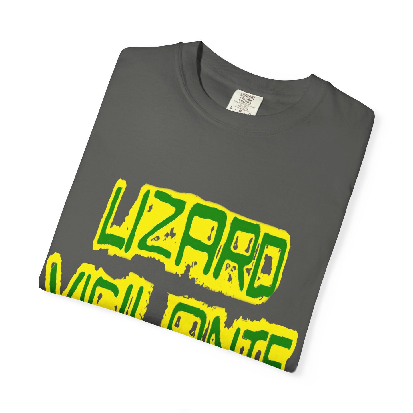 Lizard Vigilante Graphic T-Shirt — Bold Green & Yellow Streetwear Tee