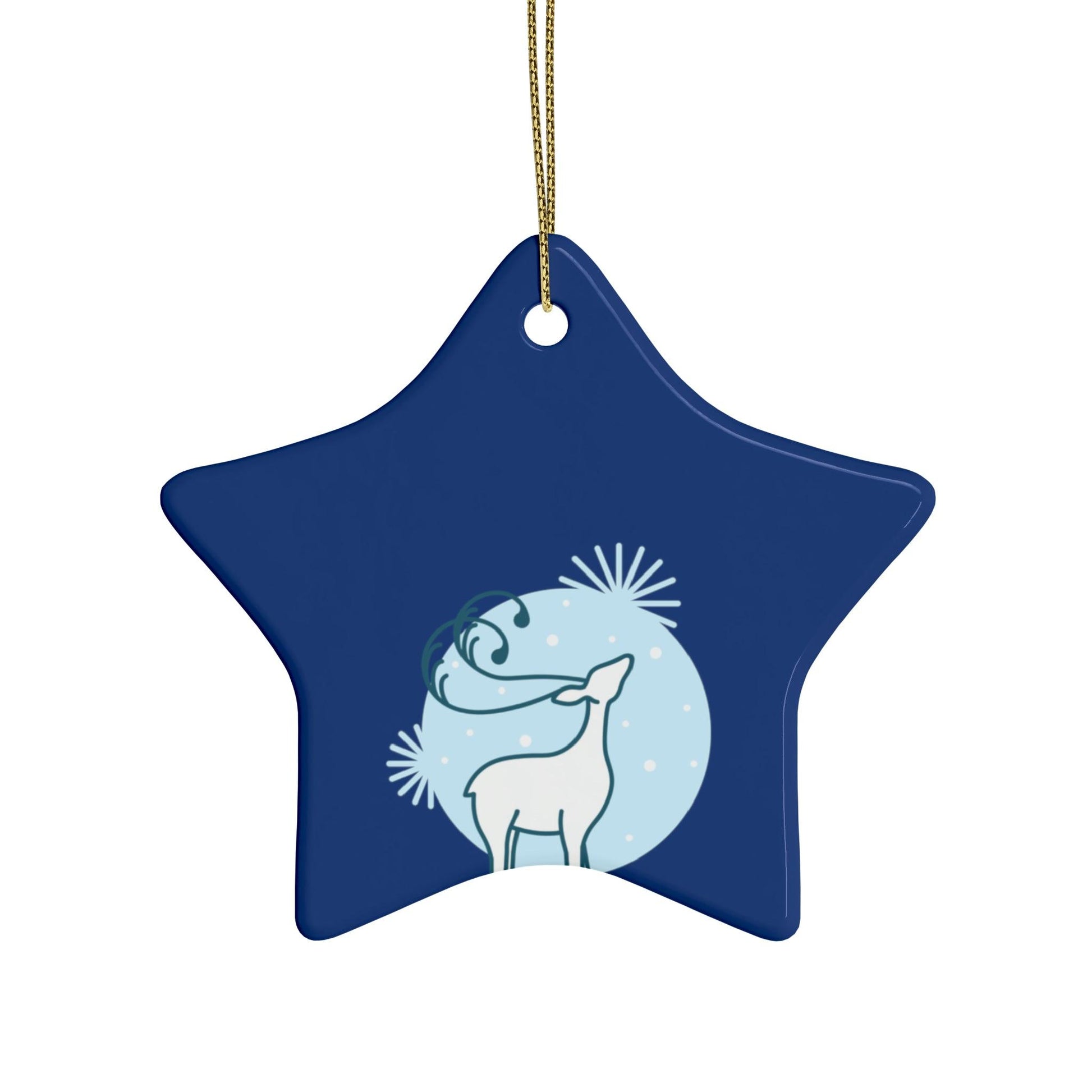 Blue Christmas Tree Reindeer Ceramic Ornaments (1pcs, 5pcs, 10pcs, 20pcs) - Lizard Vigilante