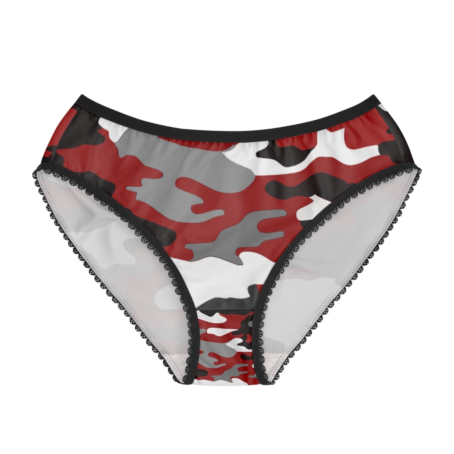 Black Red Grey White Camo Women's Briefs - Lizard Vigilante