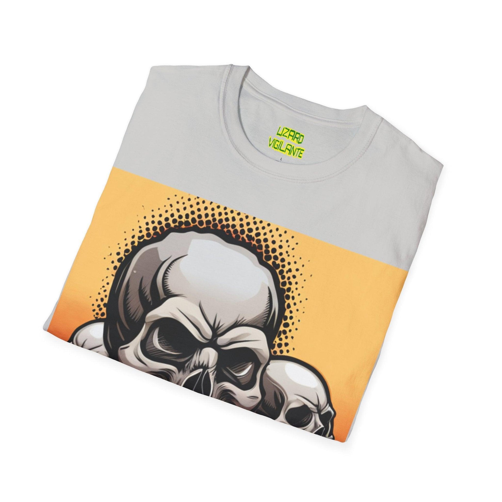 Gray Skulls Unisex Softstyle T-Shirt - Lizard Vigilante