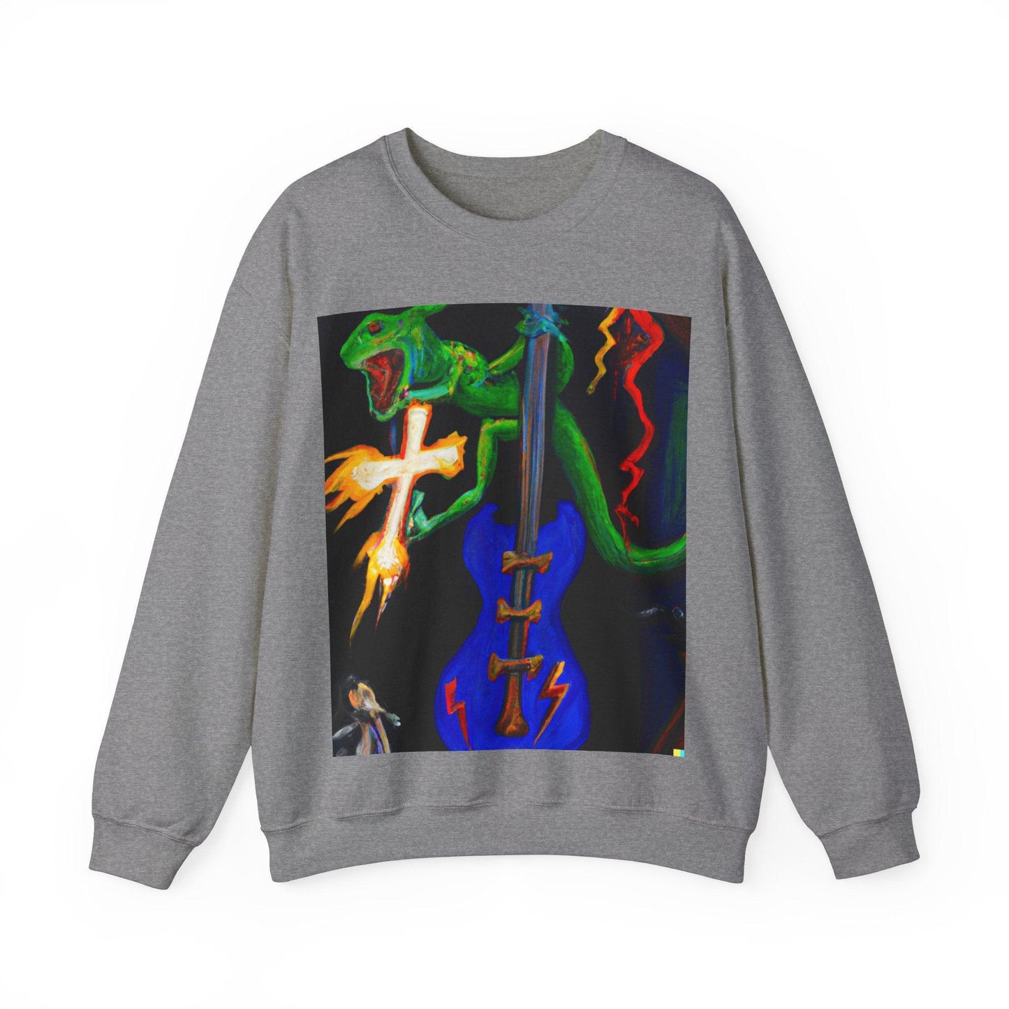 Lizard Vigilante Lightning Cross Unisex Heavy Blend™ Crewneck Sweatshirt - Lizard Vigilante