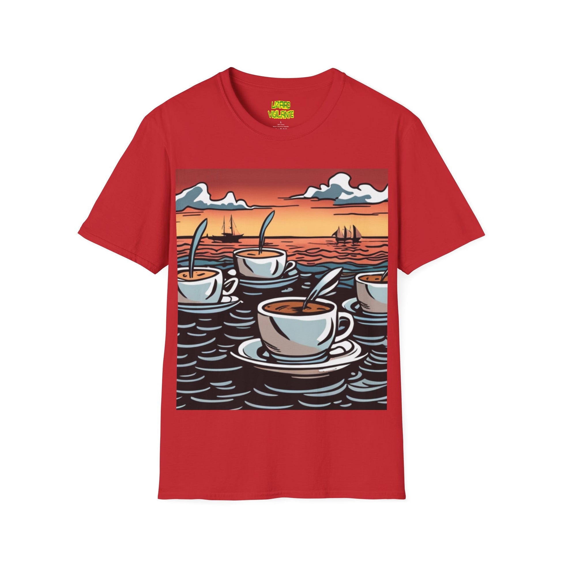 Coffee Boats Unisex Softstyle T-Shirt - Lizard Vigilante