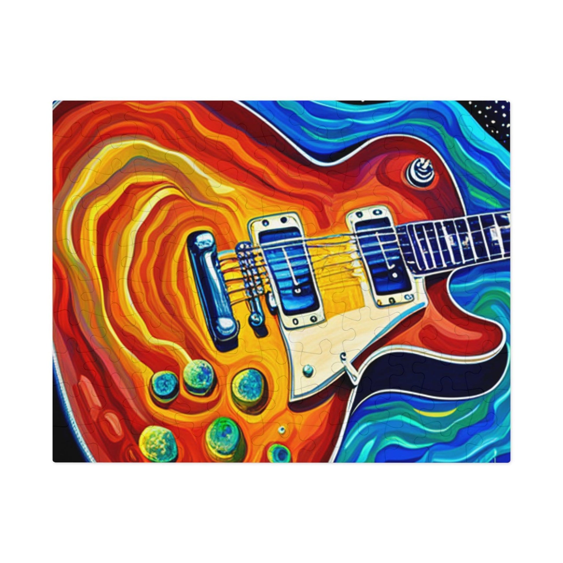 Psychedelic Electric Guitar Jigsaw Puzzle (30, 110, 252, 500,1000-Piece) - Lizard Vigilante