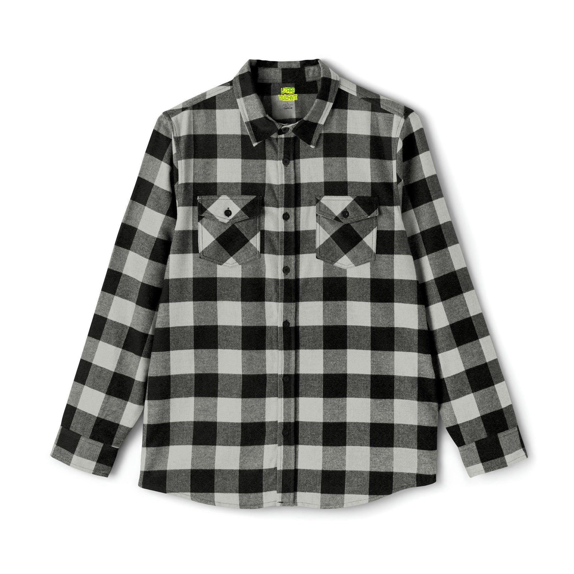 Black/Gray Unisex Flannel Shirt - Lizard Vigilante