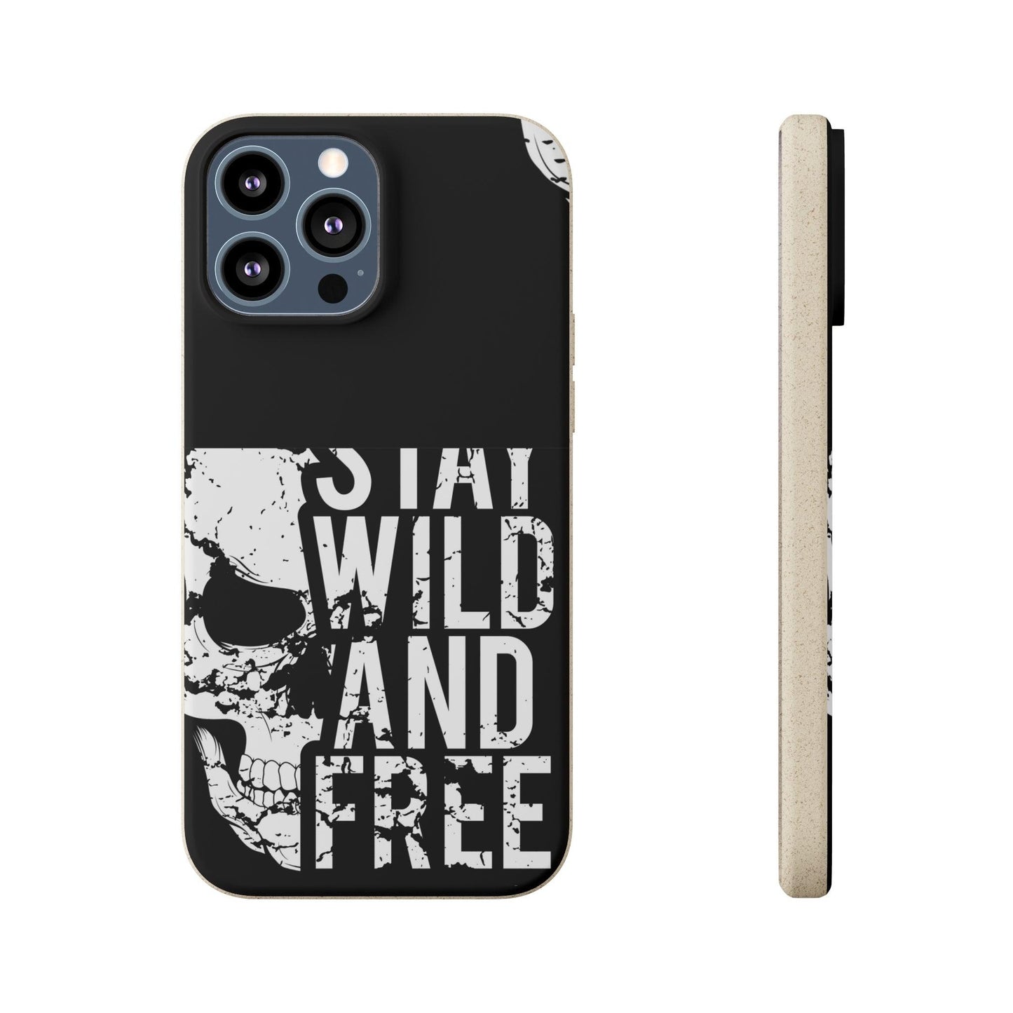 Stay Wild And Free Skull Biodegradable Cases - Lizard Vigilante