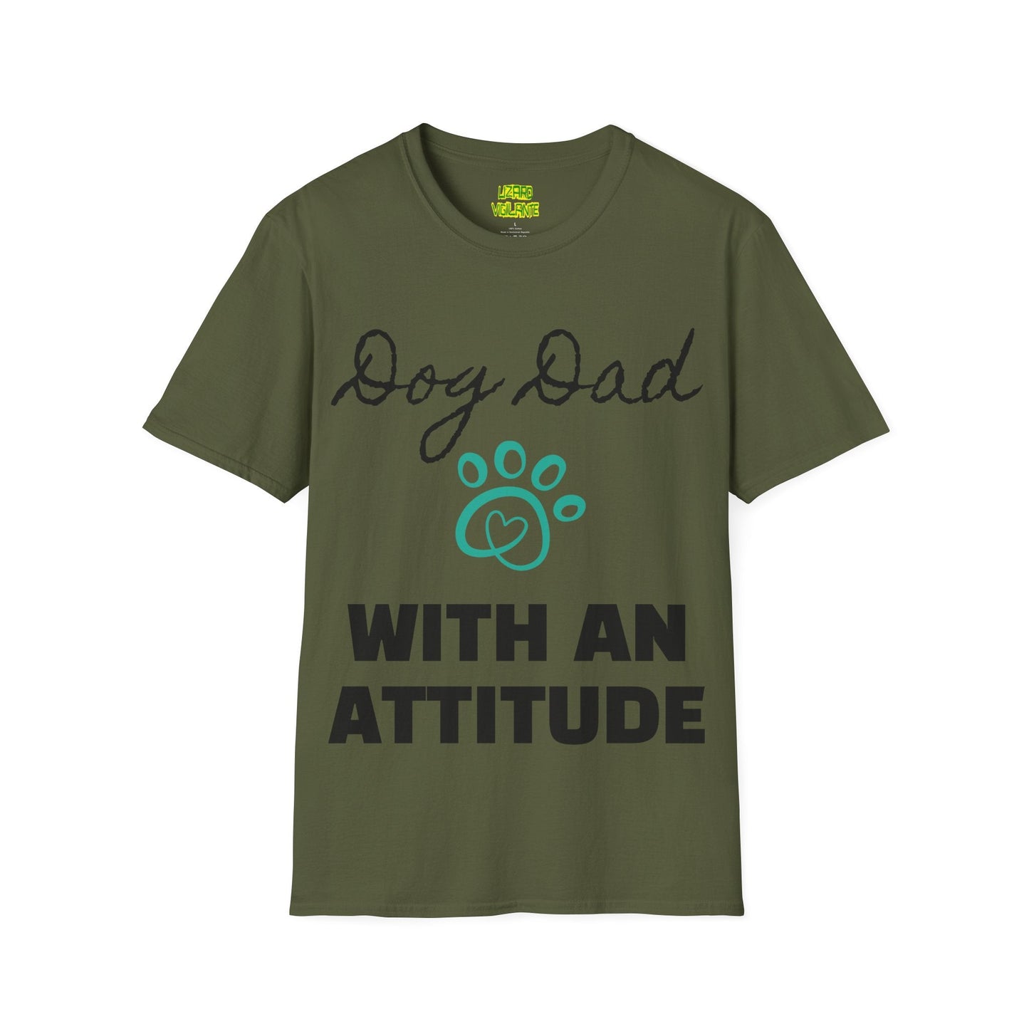 Dog Dad WITH AN ATTITUDE Unisex Softstyle T-Shirt - Lizard Vigilante