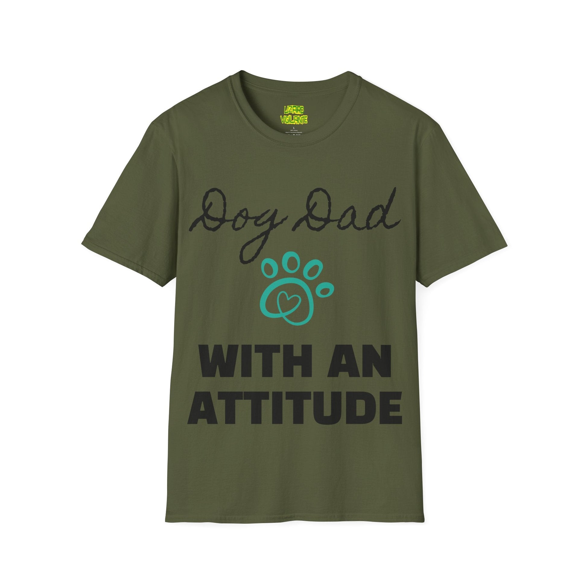 Dog Dad WITH AN ATTITUDE Unisex Softstyle T-Shirt - Lizard Vigilante