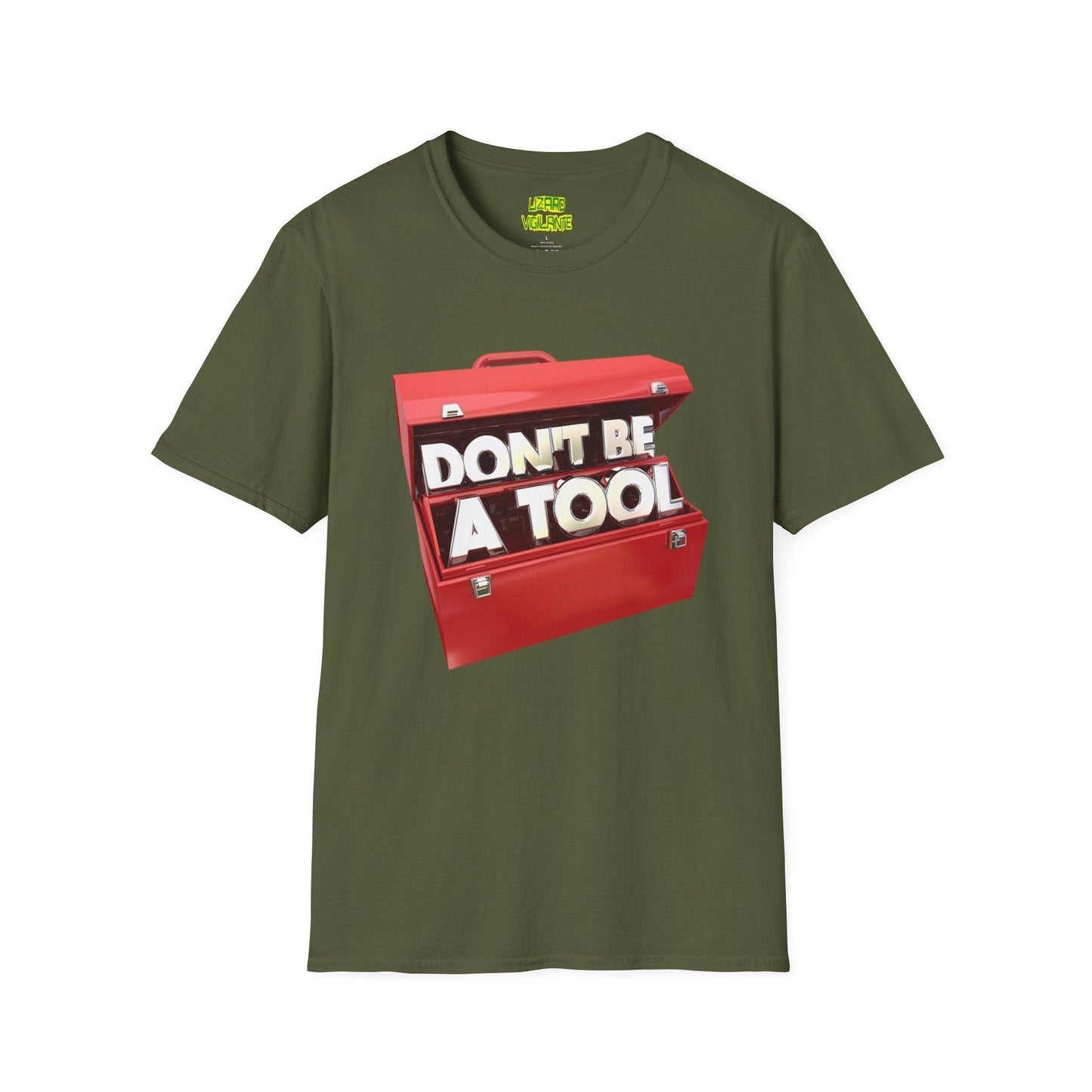 Don't Be A Tool" Red Toolbox Unisex Softstyle T-Shirt - Lizard Vigilante