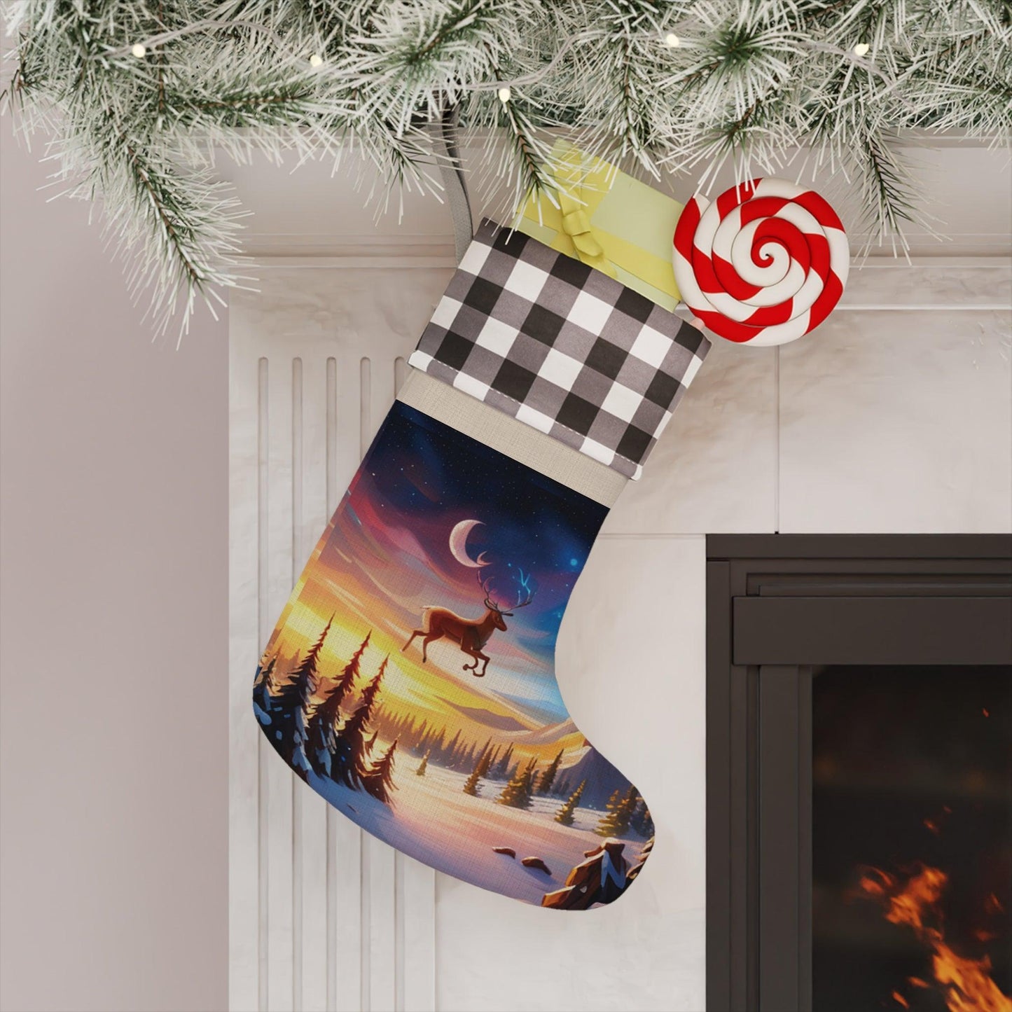 Flying Reindeer Christmas Stocking - Lizard Vigilante