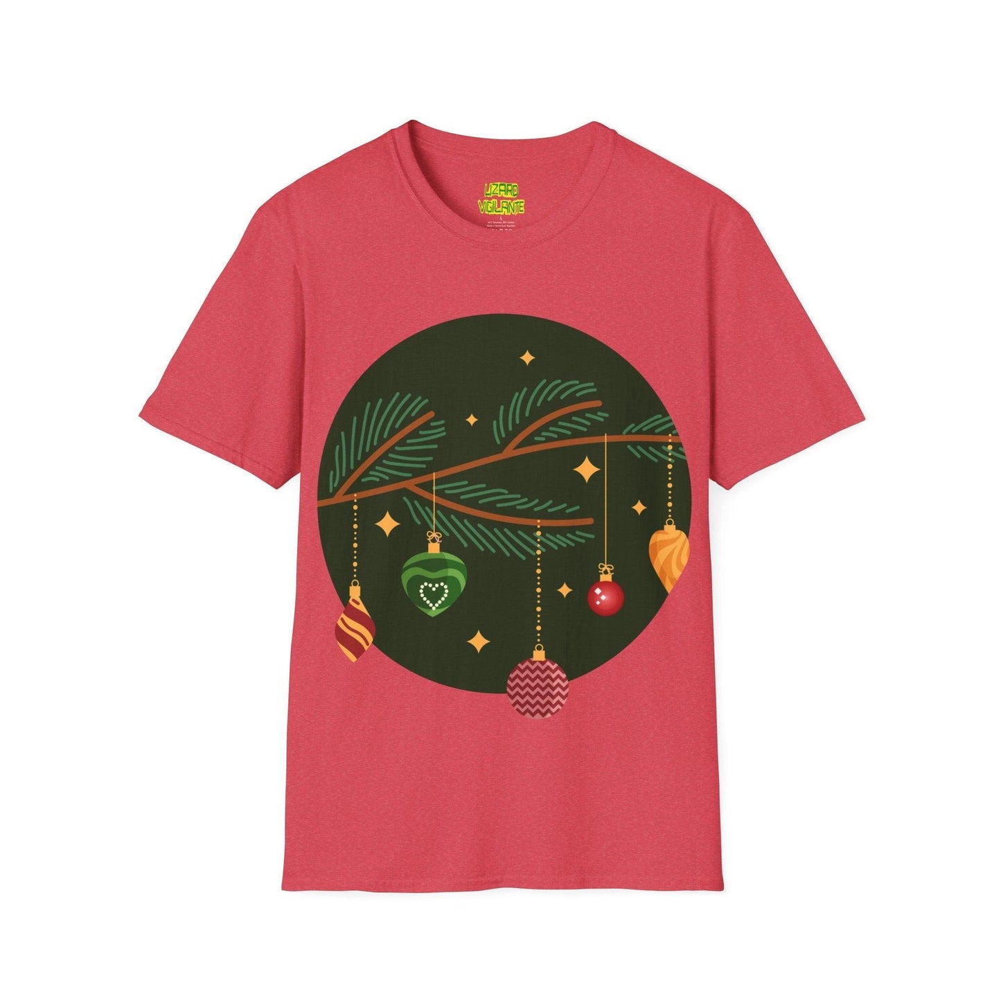 Decorated Christmas Tree Branch Unisex Softstyle T-Shirt - Lizard Vigilante