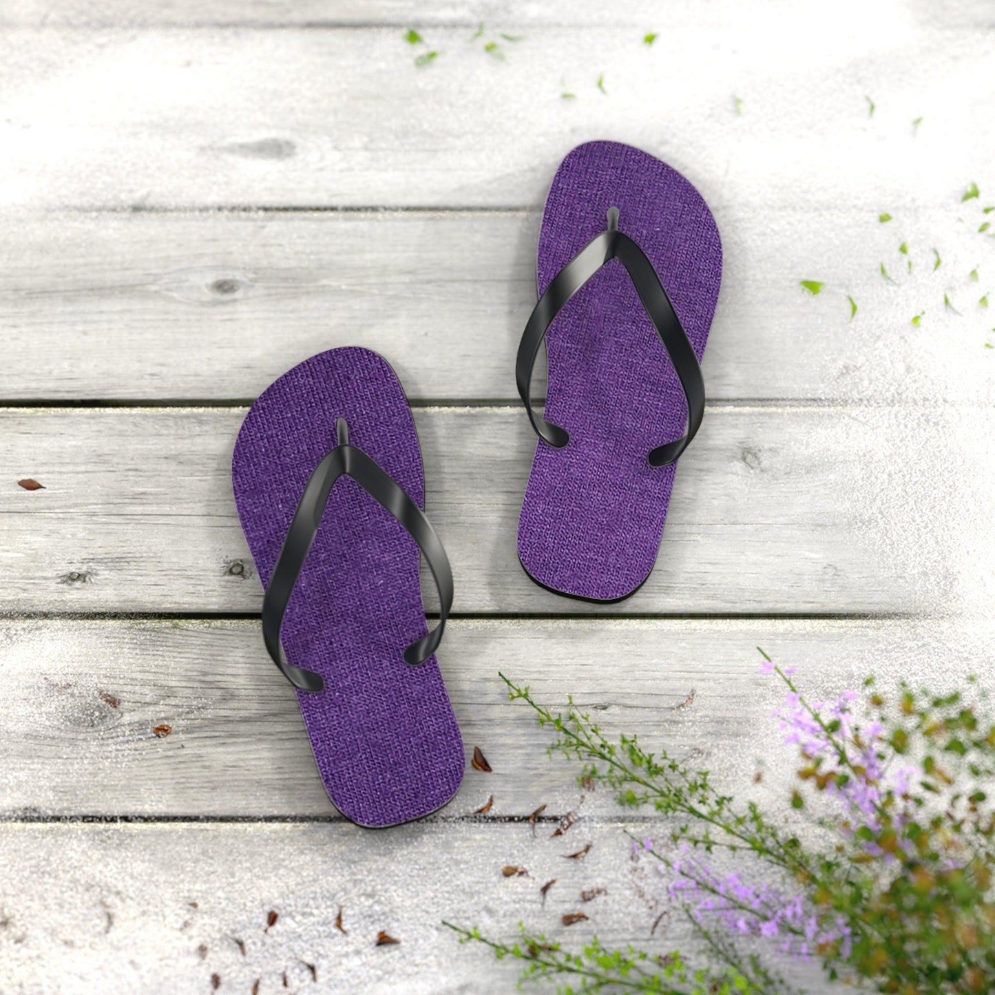 Faux Purple Silk Flip Flops - Lizard Vigilante