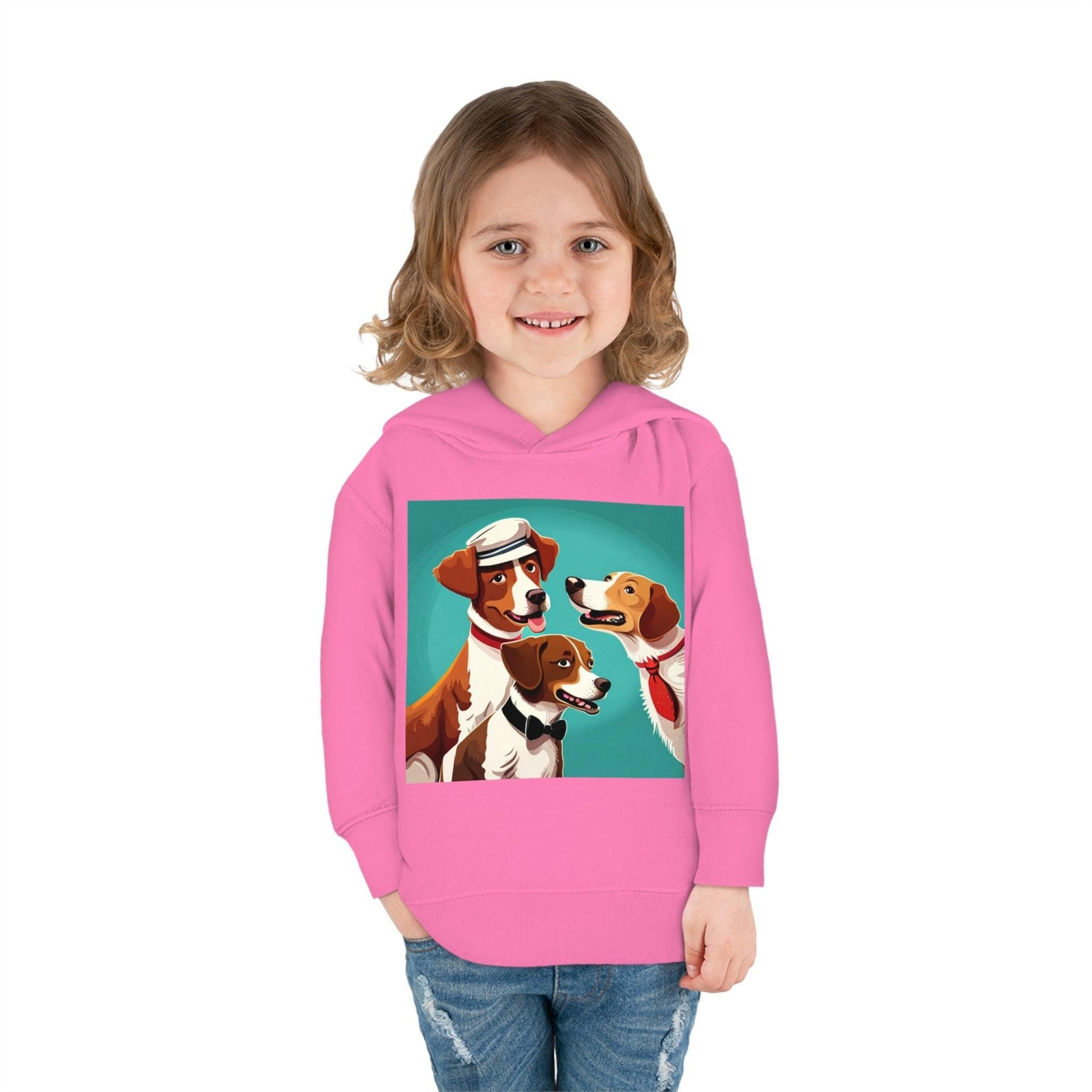 Illustrated Dogs Toddler Pullover Fleece Hoodie - Lizard Vigilante