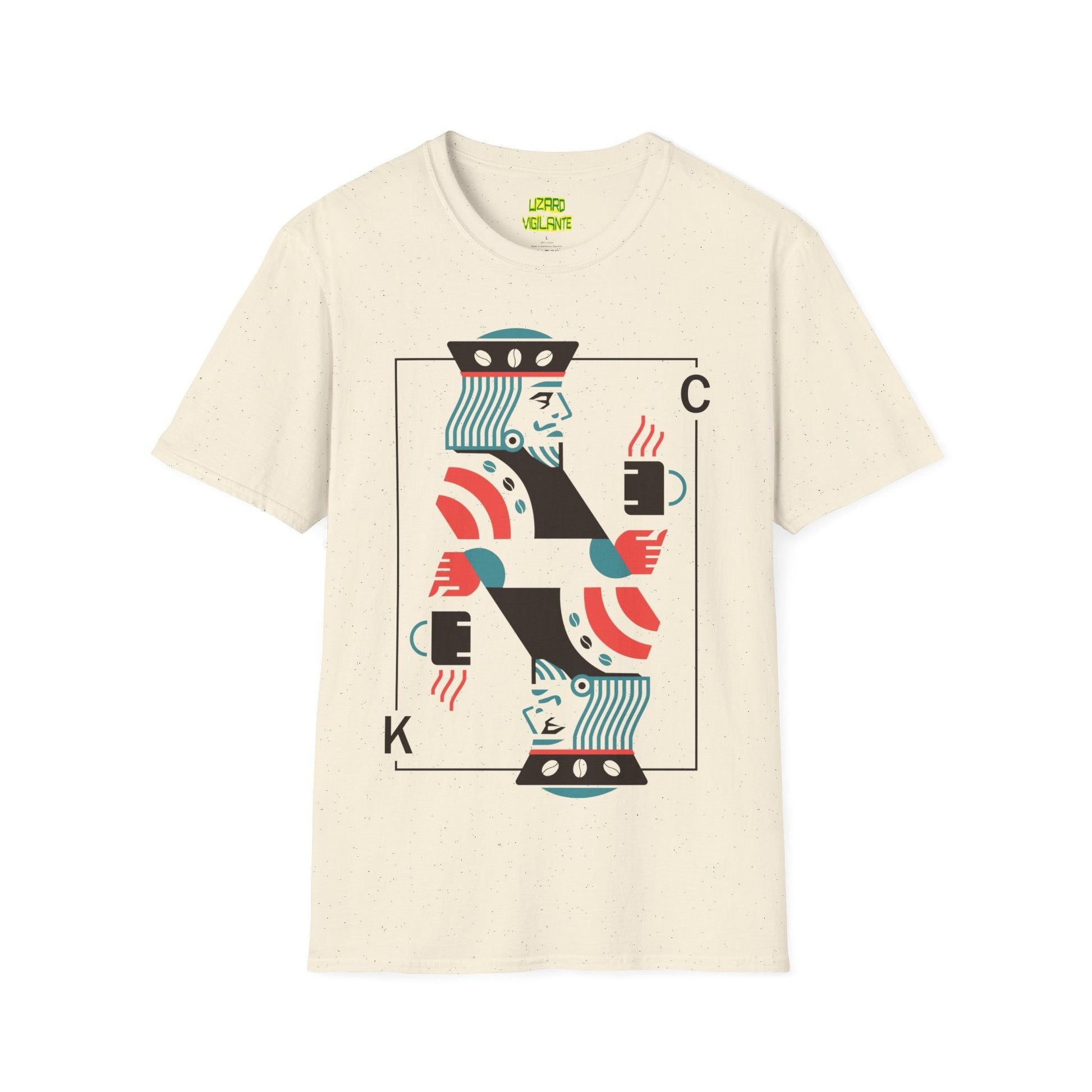 King Coffee Poker Playing Card Unisex Softstyle T-Shirt - Lizard Vigilante