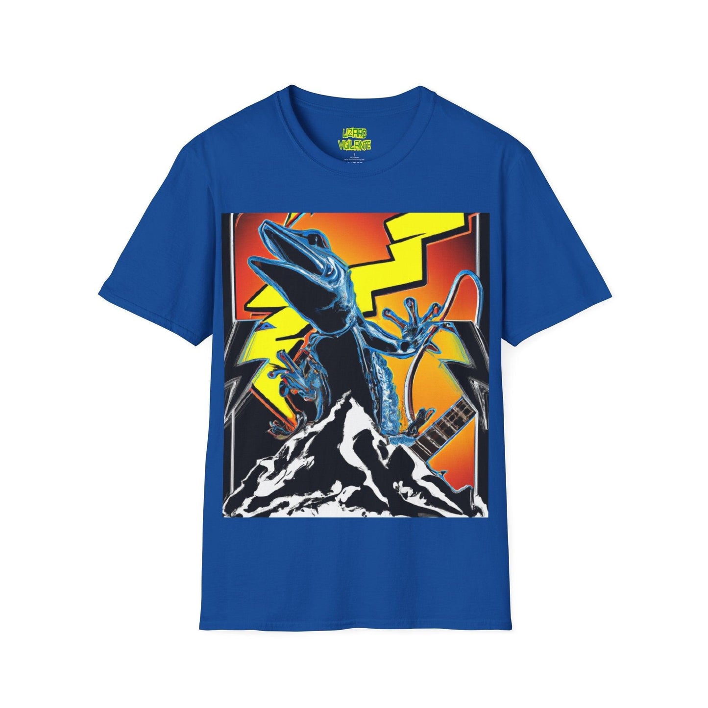 Lizard Lightning Graphical Unisex Softstyle T-Shirt - Lizard Vigilante