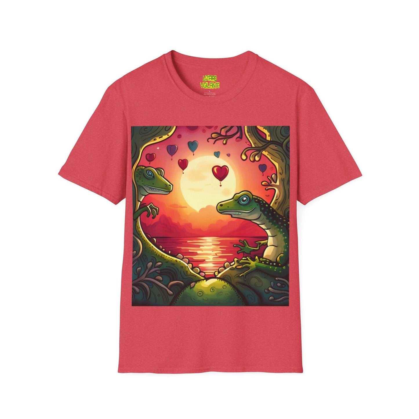 Floating Heart Lizards Unisex Softstyle T-Shirt - Lizard Vigilante