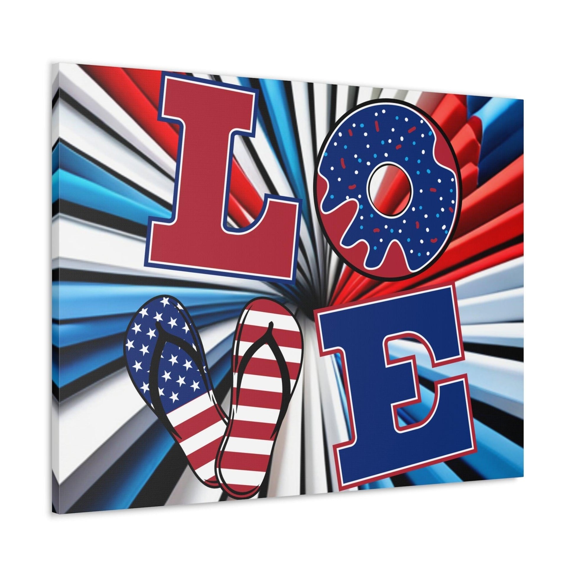 Patriotic Americans LOVE Valentine’s Day July 4th Canvas Gallery Wraps - Premium Canvas from Printify - Just $28.19! Shop now at Lizard Vigilante