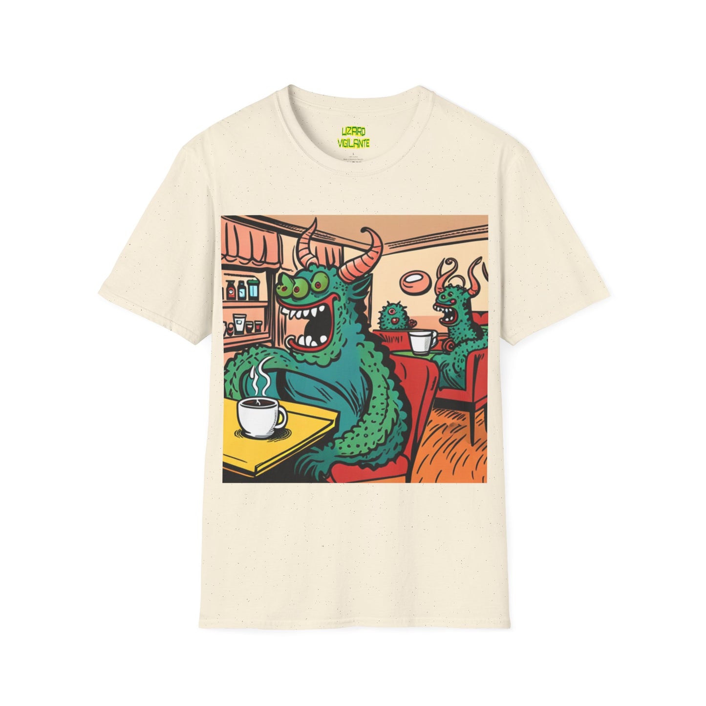 Lizard Vigilante Premium Coffee Monsters Unisex Softstyle T-Shirt - Lizard Vigilante