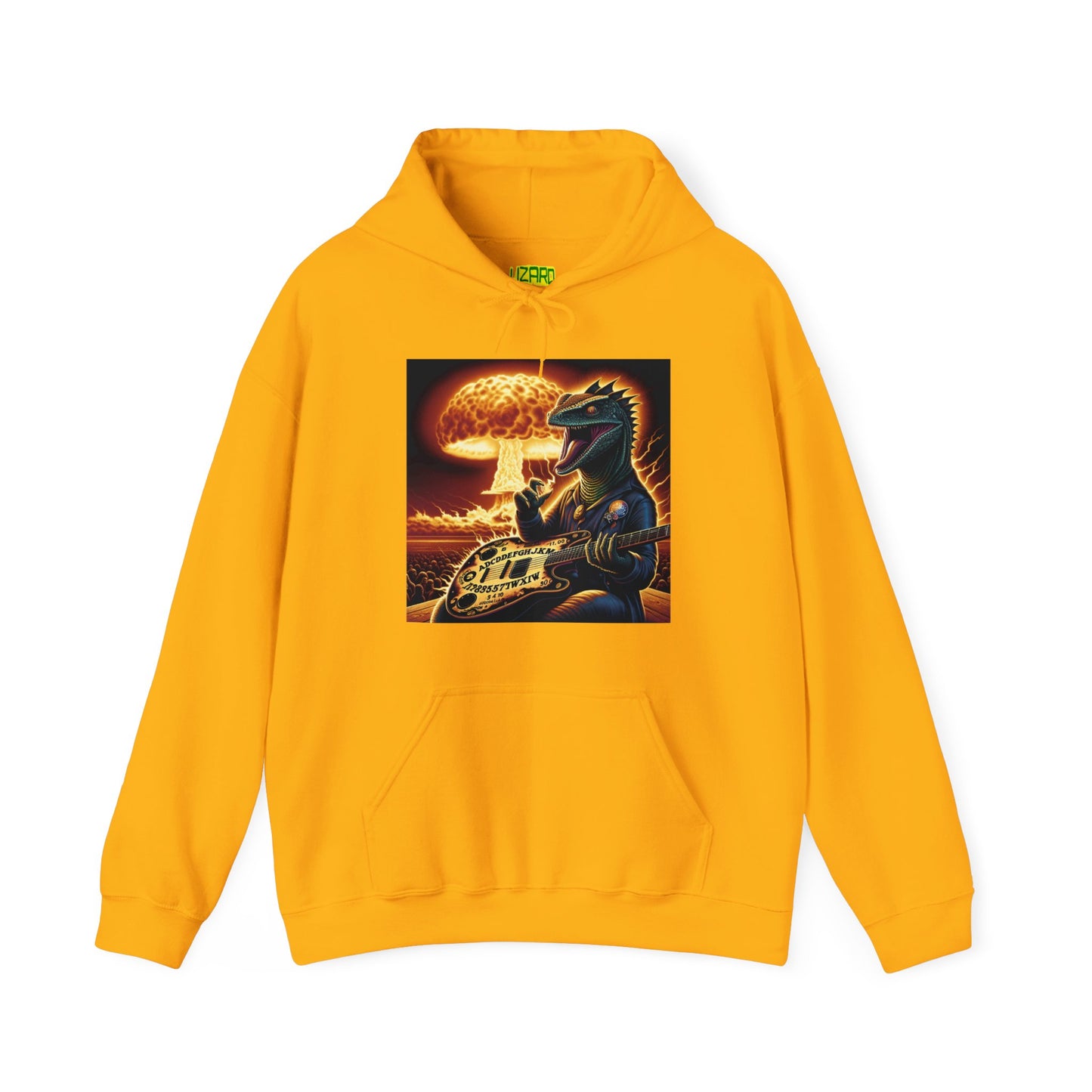 Ouiji Guitar Lizard Unisex Heavy Blend™ Hooded Sweatshirt - Premium Hoodie from Printify - Just $57.91! Shop now at Lizard Vigilante