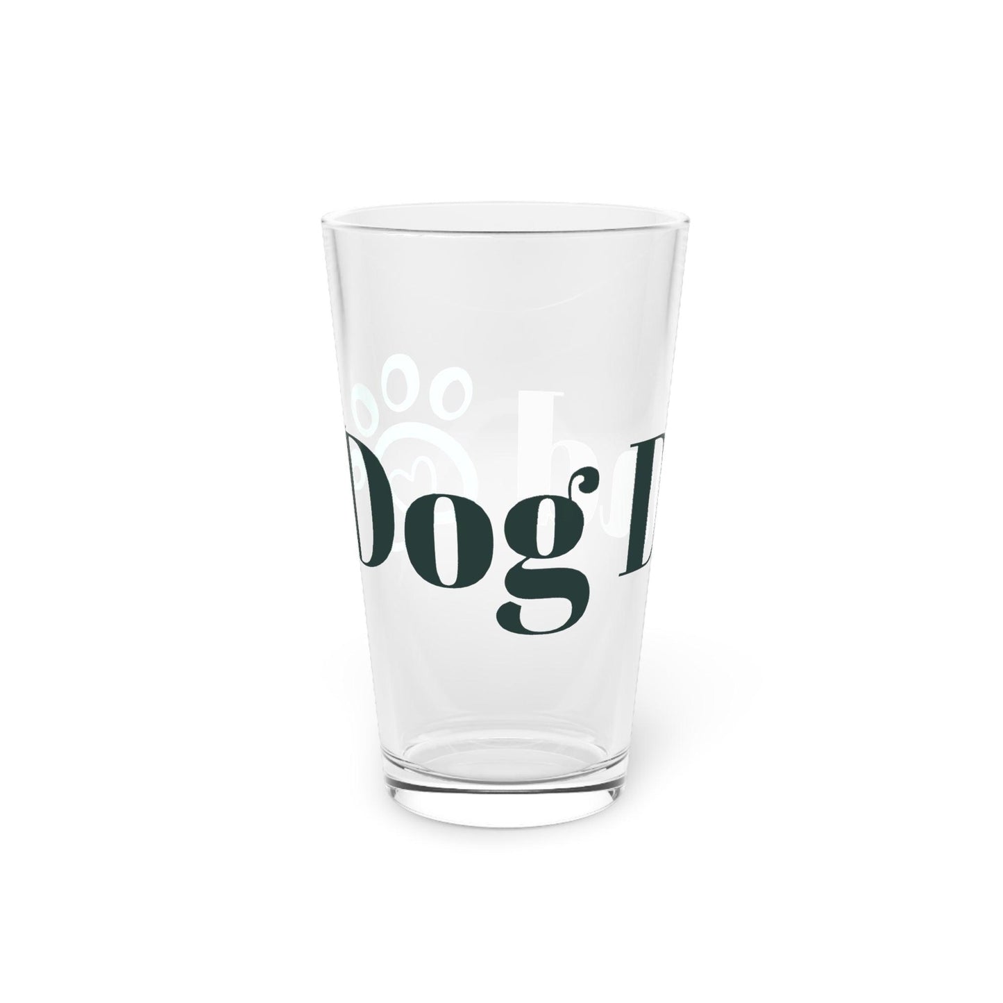 Dog Dad with Puppy Paw Pint Glass, 16oz - Lizard Vigilante