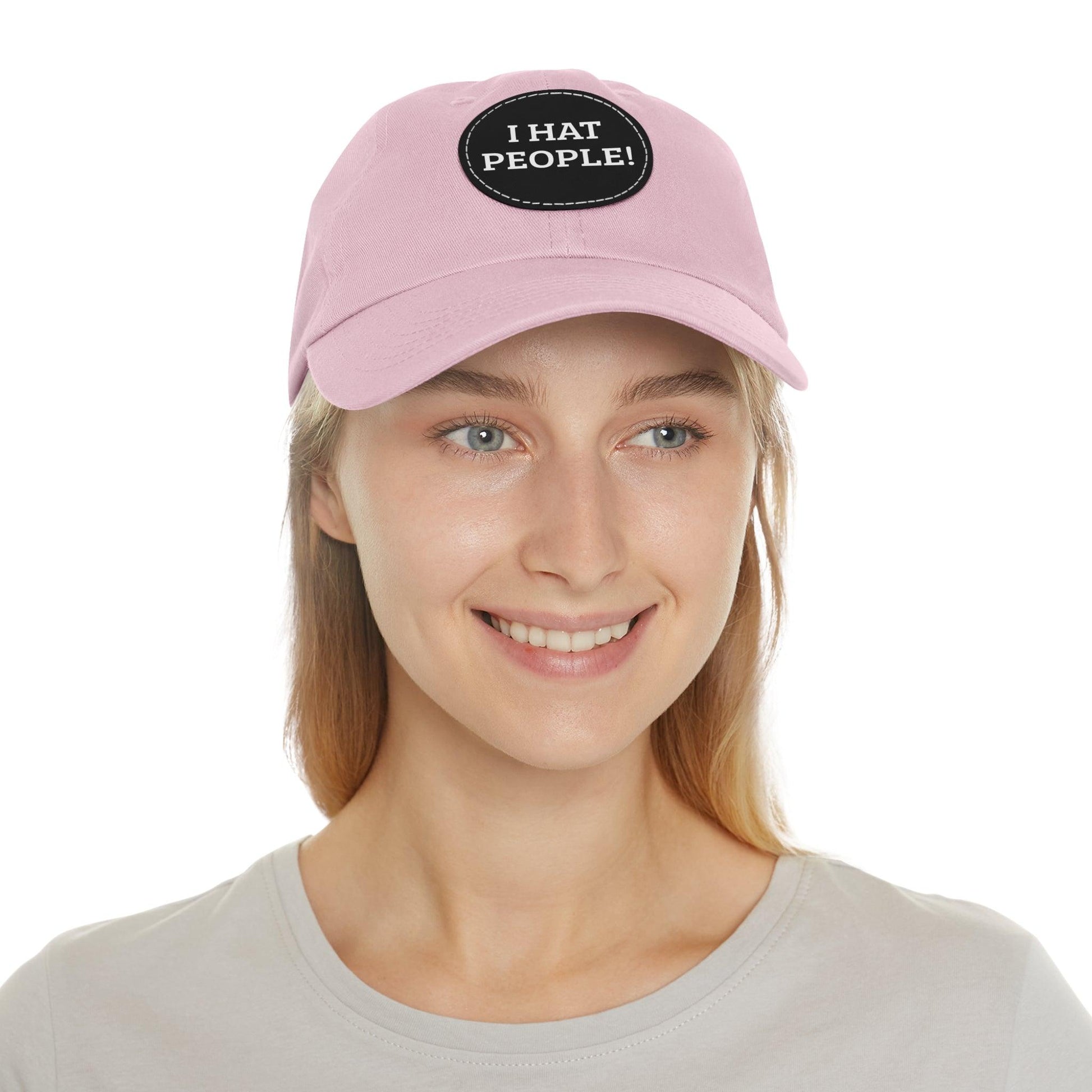 I HAT PEOPLE! Dad Hat with Leather Patch (Round) - Lizard Vigilante