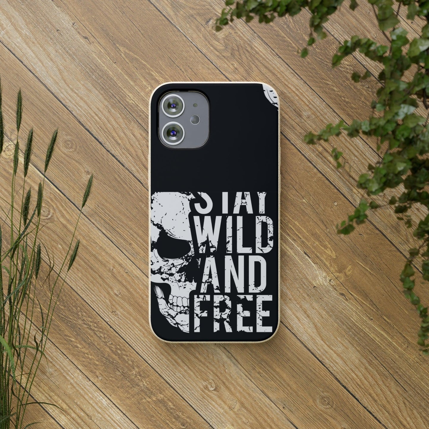 Stay Wild And Free Skull Biodegradable Cases - Lizard Vigilante