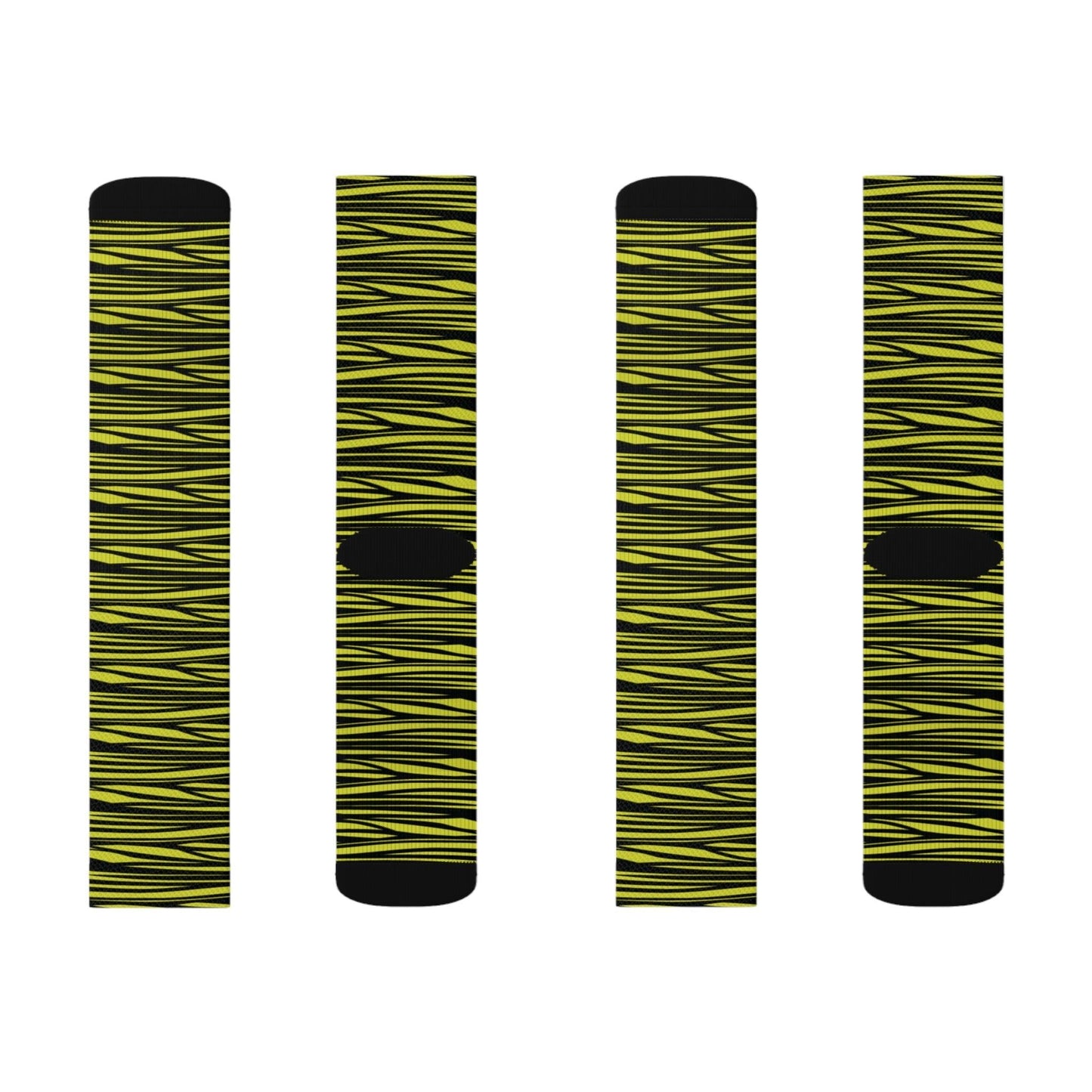 Black Yellow Sublimation Socks - Lizard Vigilante