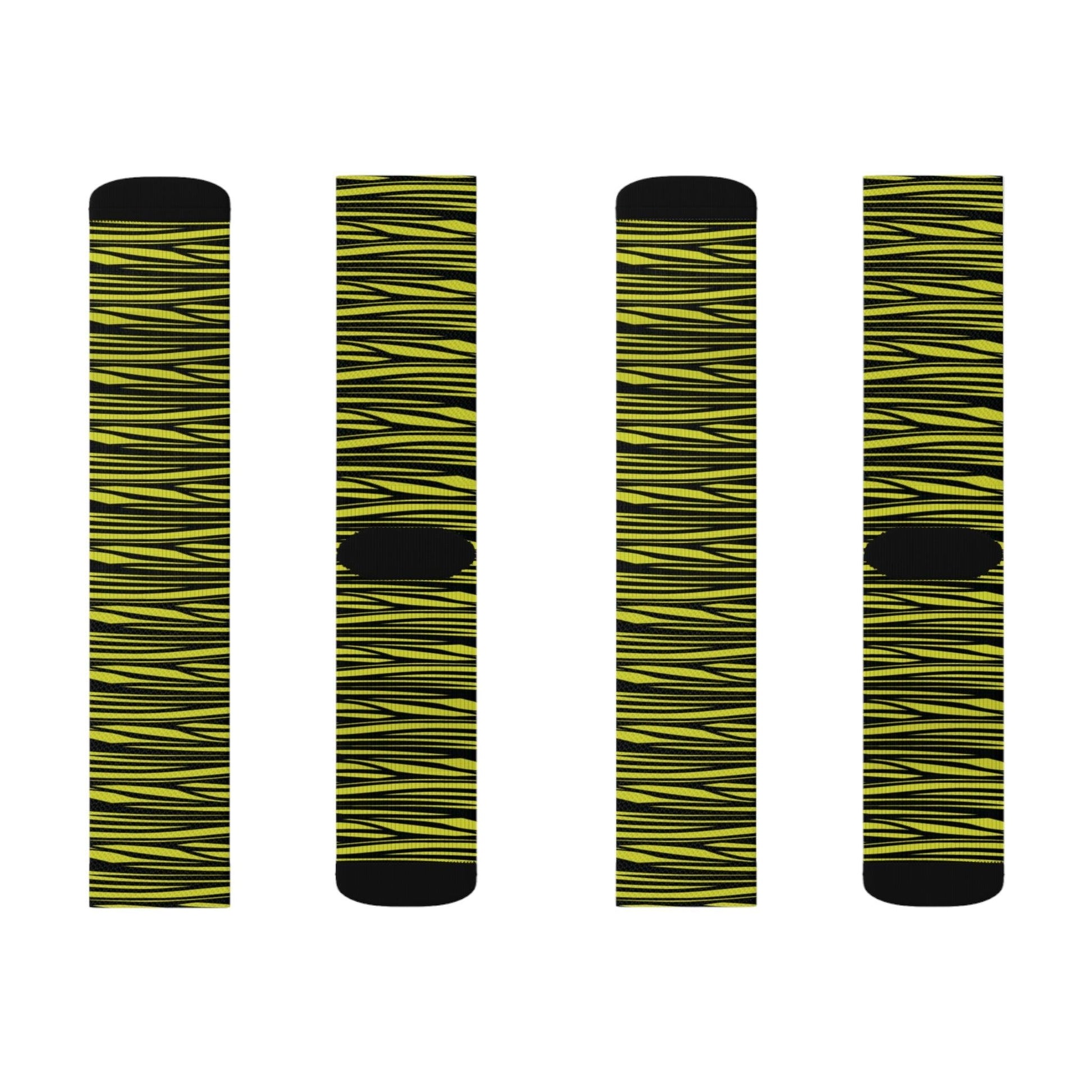 Black Yellow Sublimation Socks - Lizard Vigilante