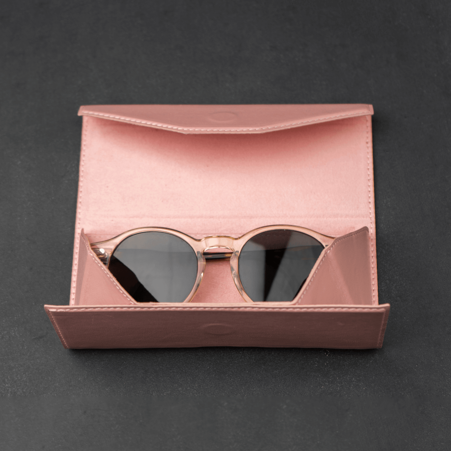 Luxury Leather Sunglasses Case - Pink - Louisville