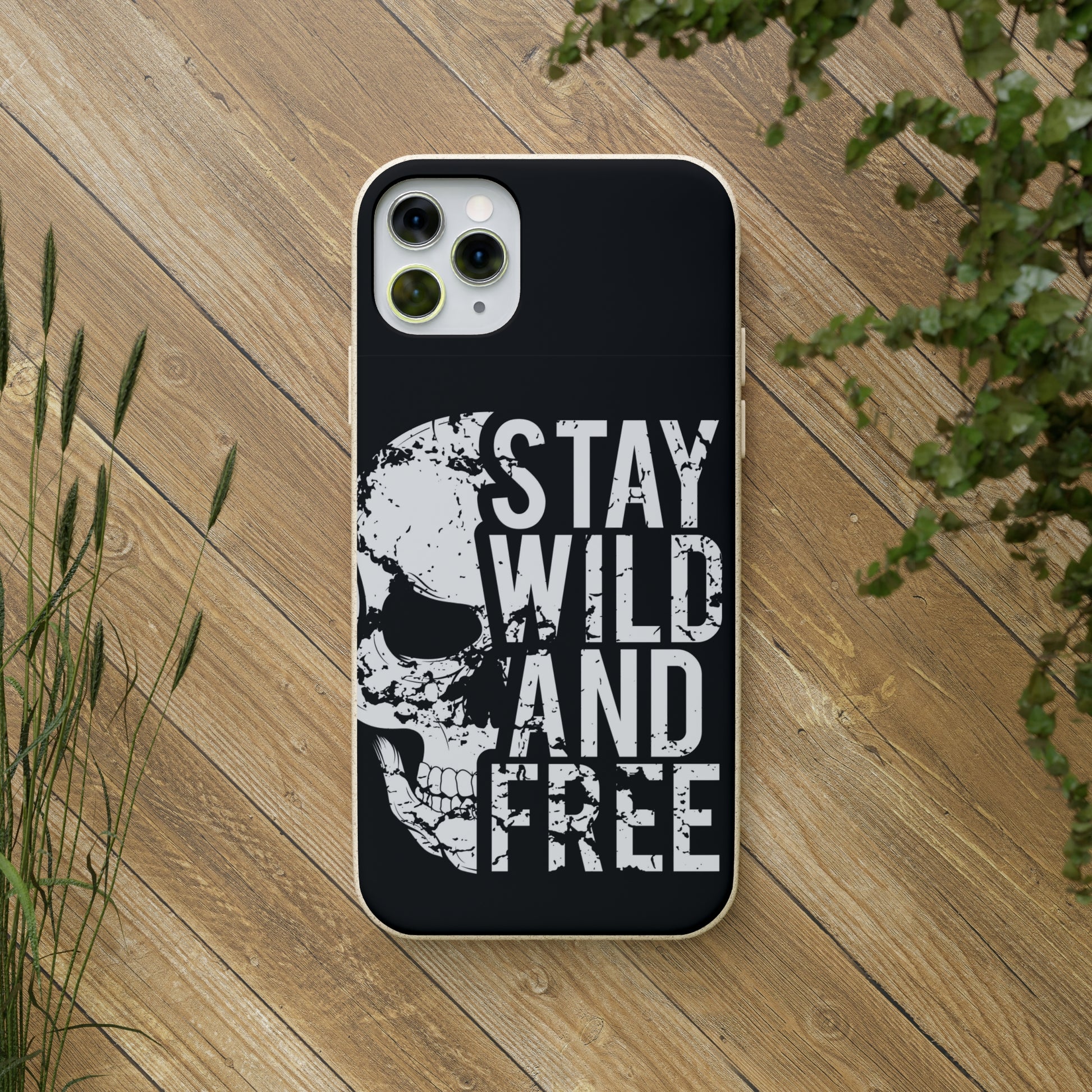 Stay Wild And Free Skull Biodegradable Cases - Lizard Vigilante