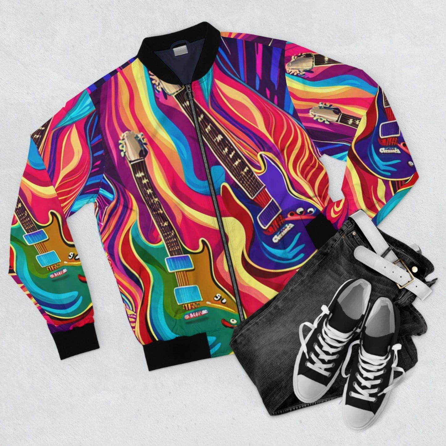 Psychedelic Things Men's Bomber Jacket - Lizard Vigilante