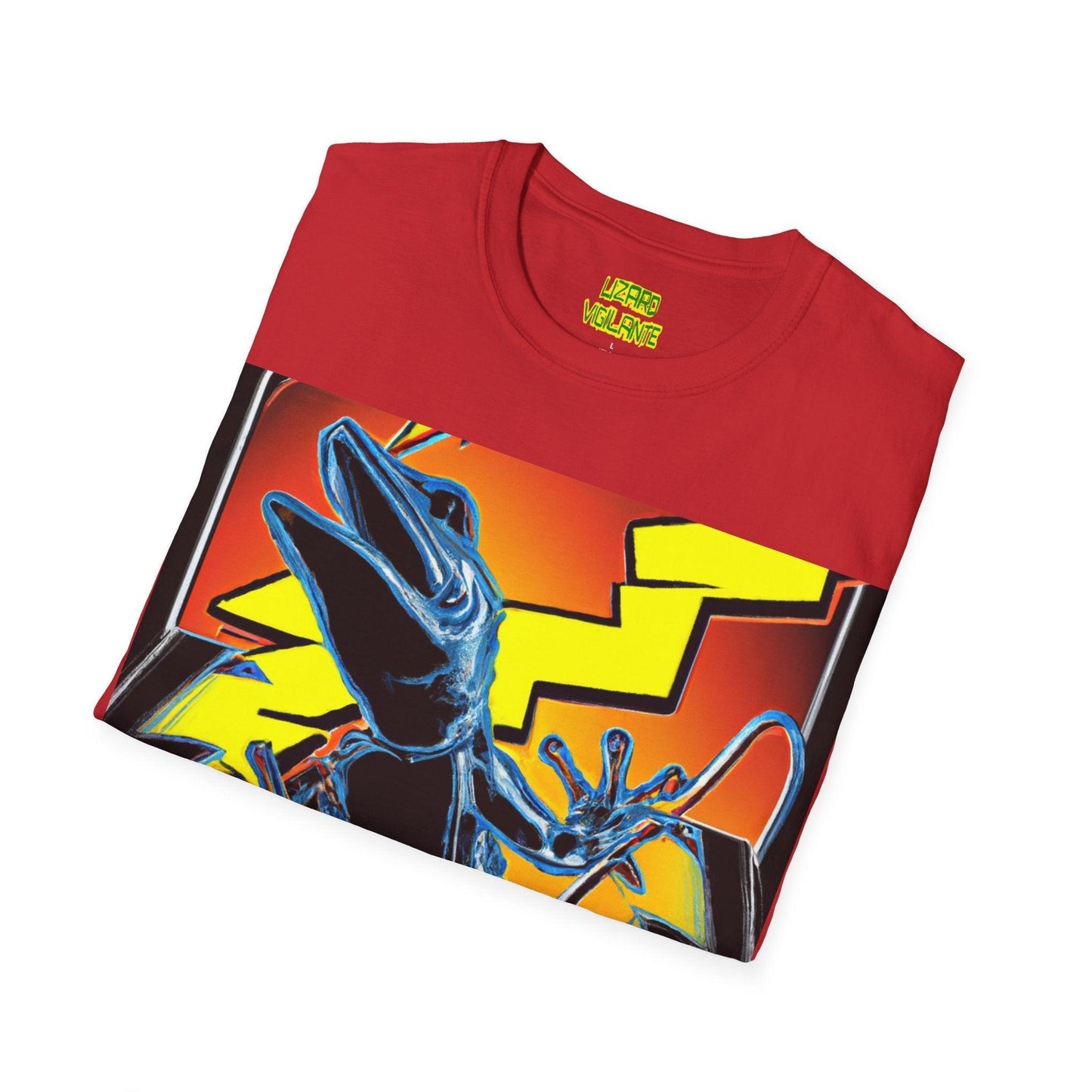 Lizard Lightning Graphical Unisex Softstyle T-Shirt - Lizard Vigilante