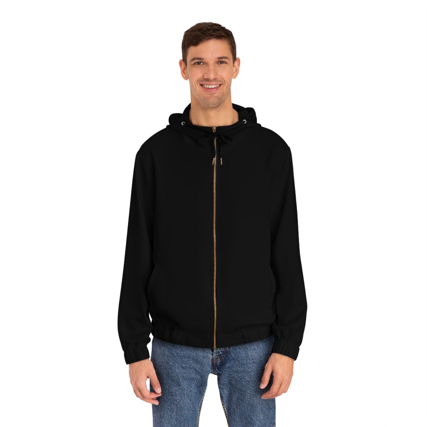 Black Men's Full-Zip Hoodie - Lizard Vigilante