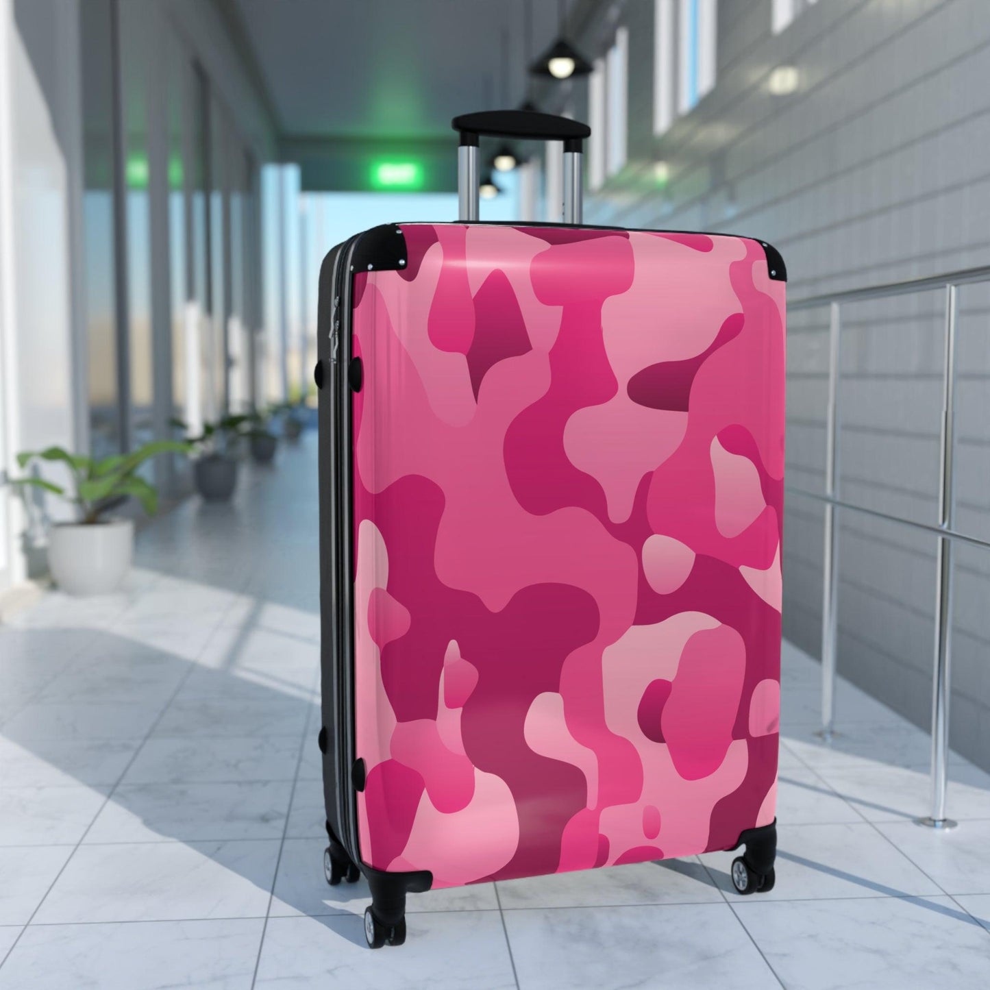 Pink Camouflage Suitcase - Lizard Vigilante