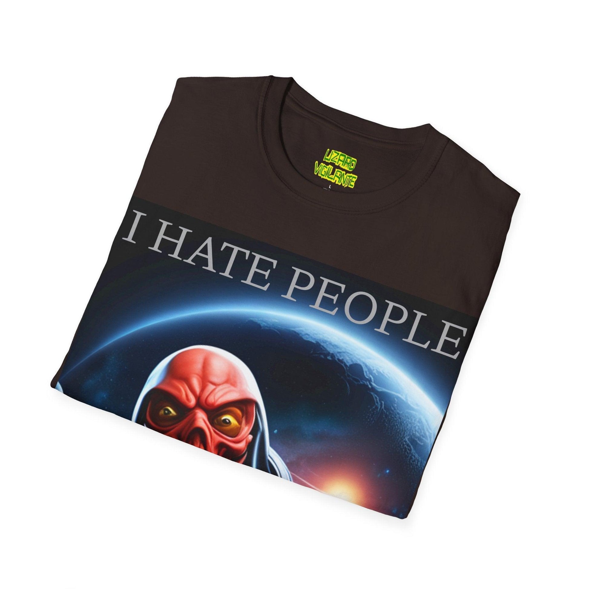 I Hate People Alien Unisex Softstyle T-Shirt - Lizard Vigilante