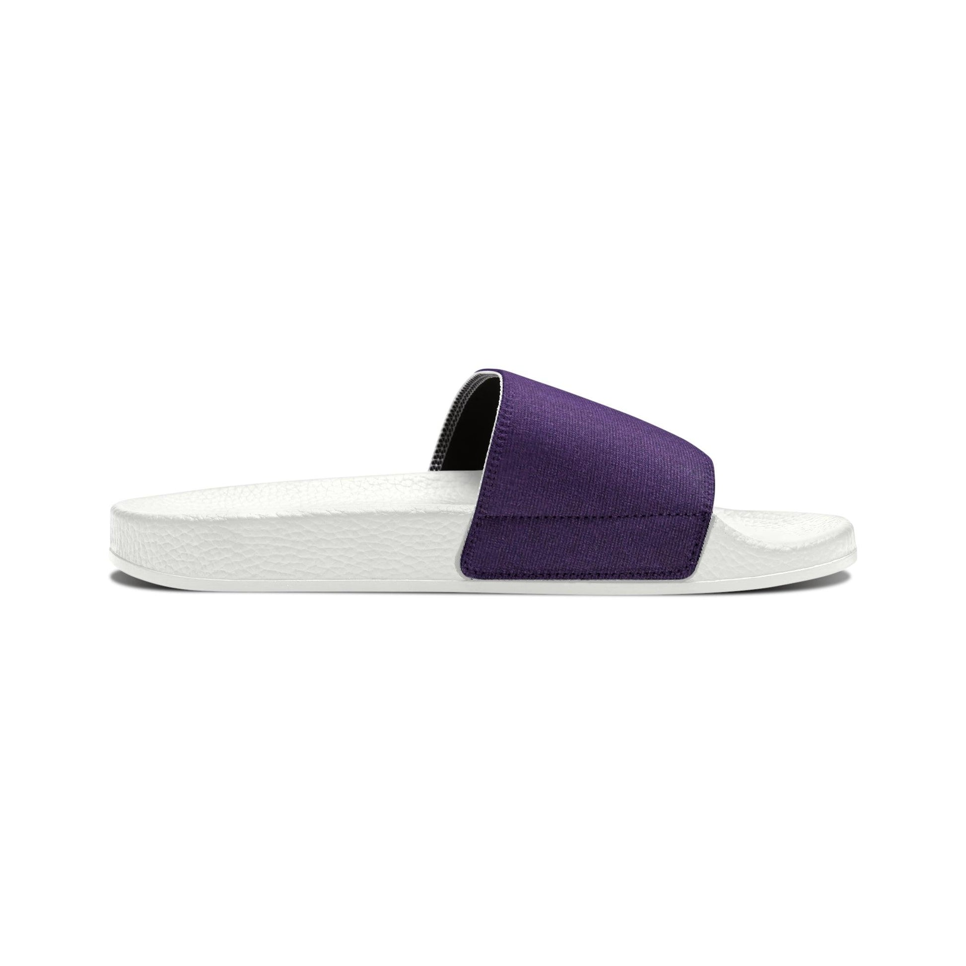 Faux Purple Silk Youth PU Slide Sandals - Lizard Vigilante