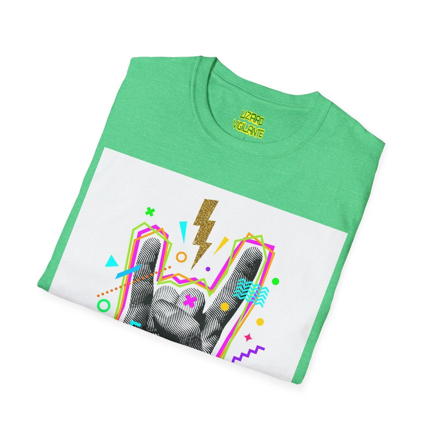 Heavy Metal Hand Sign Unisex Softstyle T-Shirt - Lizard Vigilante