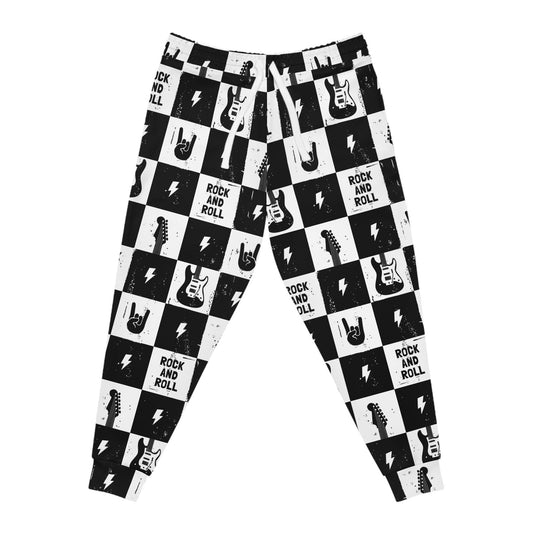 Rock And Roll Squares Athletic Joggers - Premium All Over Prints from Printify - Just $50.76! Shop now at Lizard Vigilante