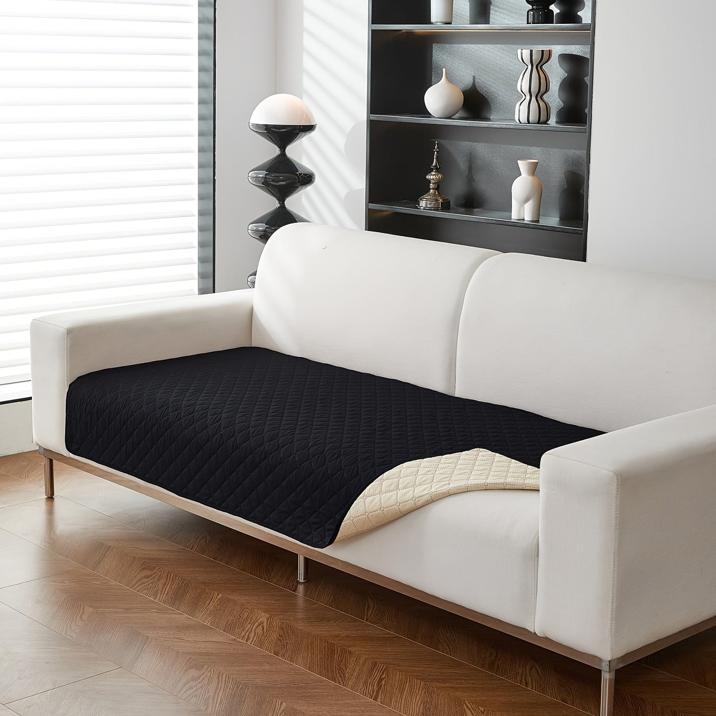 1pc Waterproof Solid Color Plaid Non-Slip Pet Sofa Cover, Machine Washable Blanket for All Season Protection, Suitable for Cats, Dogs, and Small Animals