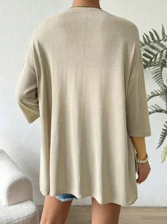 Women's Solid Color Button Loose And Fashionable Cardigan Jacket