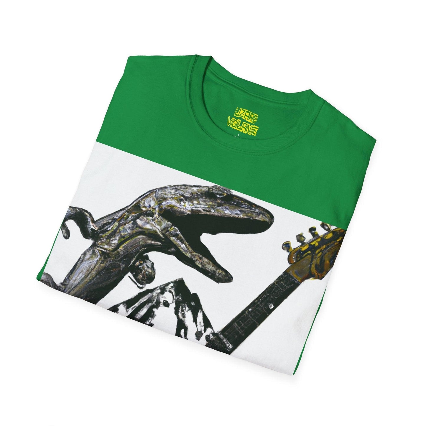 Lizard Vigilante Over Revolver Unisex Softstyle T-Shirt - Lizard Vigilante