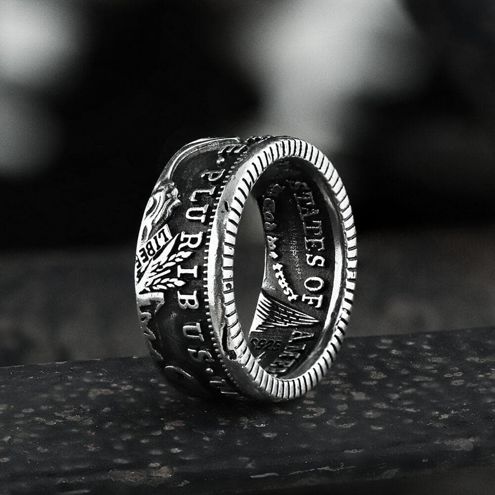 1896 Morgan Dollar Pattern Alloy Ring