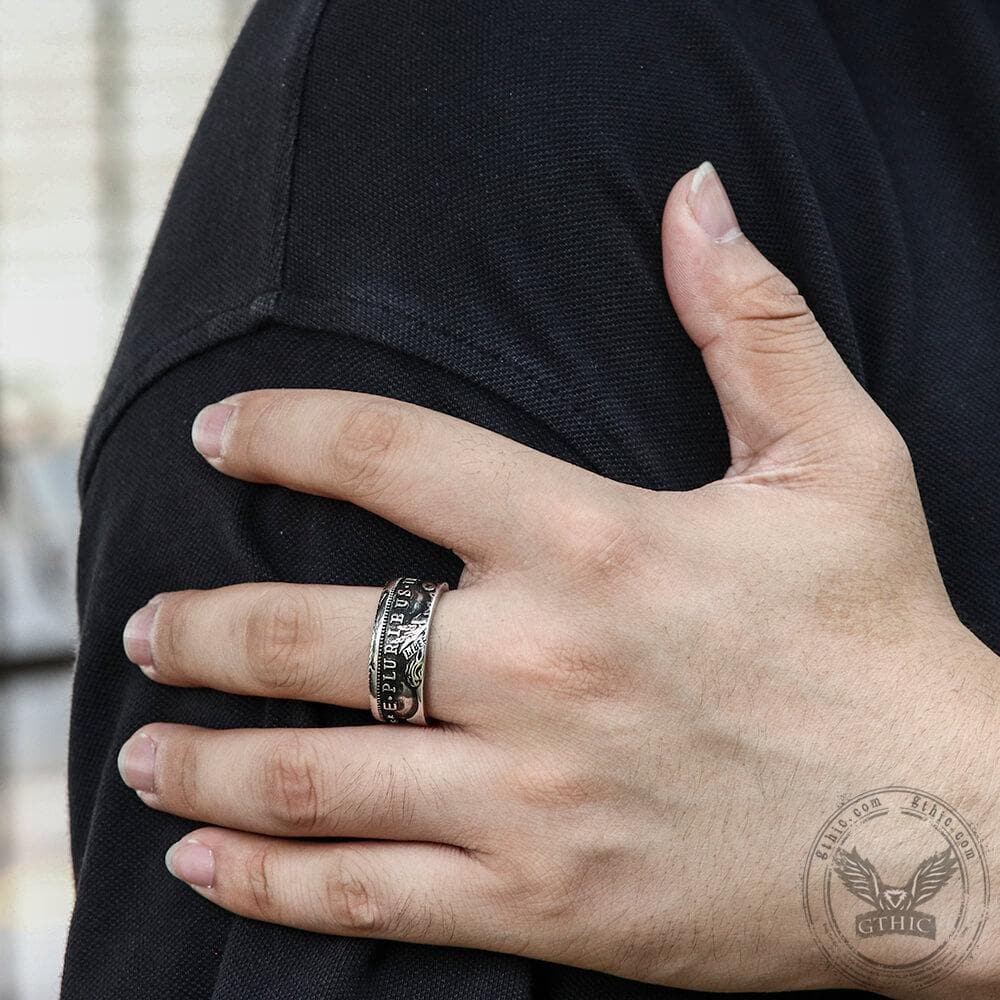 1896 Morgan Dollar Pattern Alloy Ring